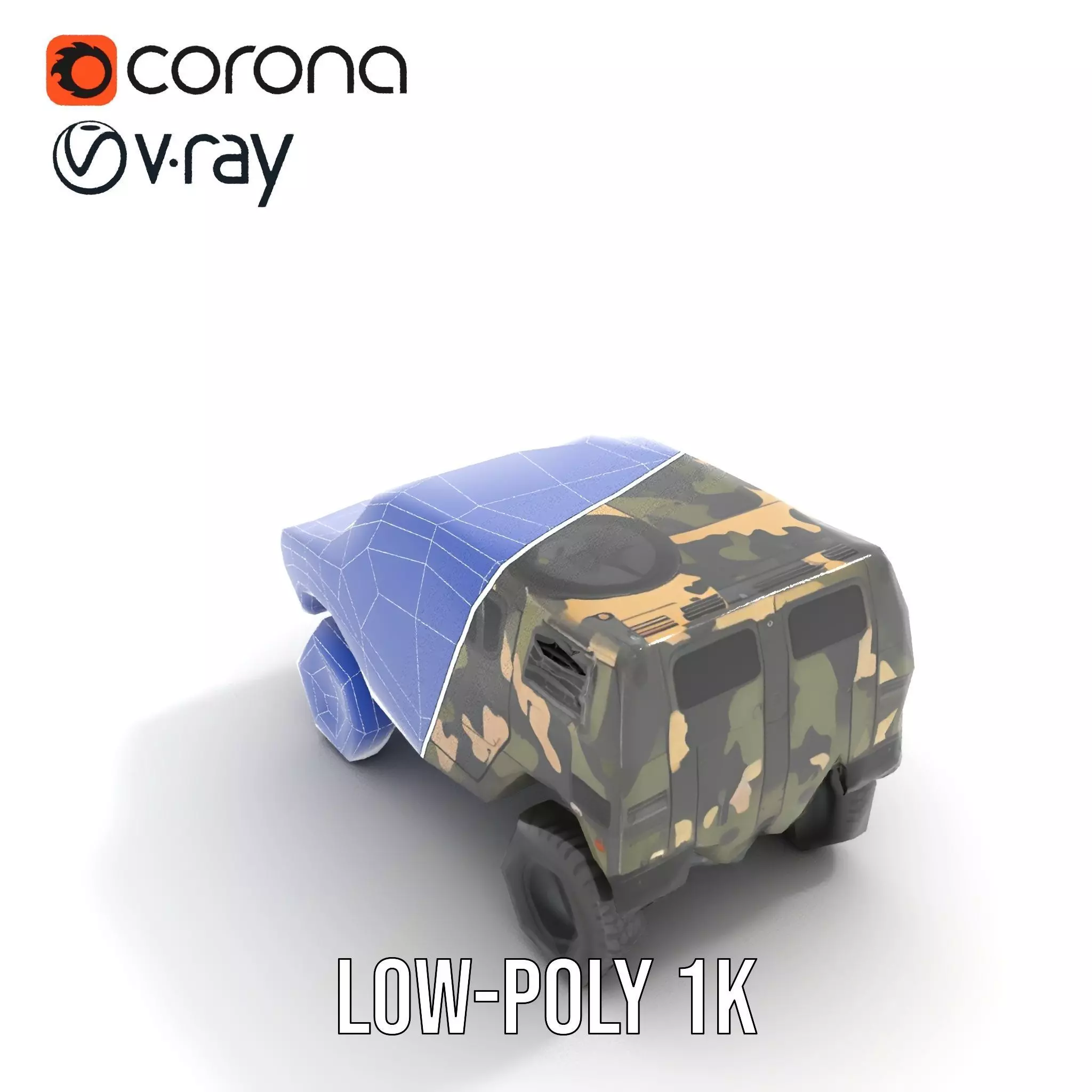 Camouflage Armored Vehicle model pack Low-poly 3D model_13