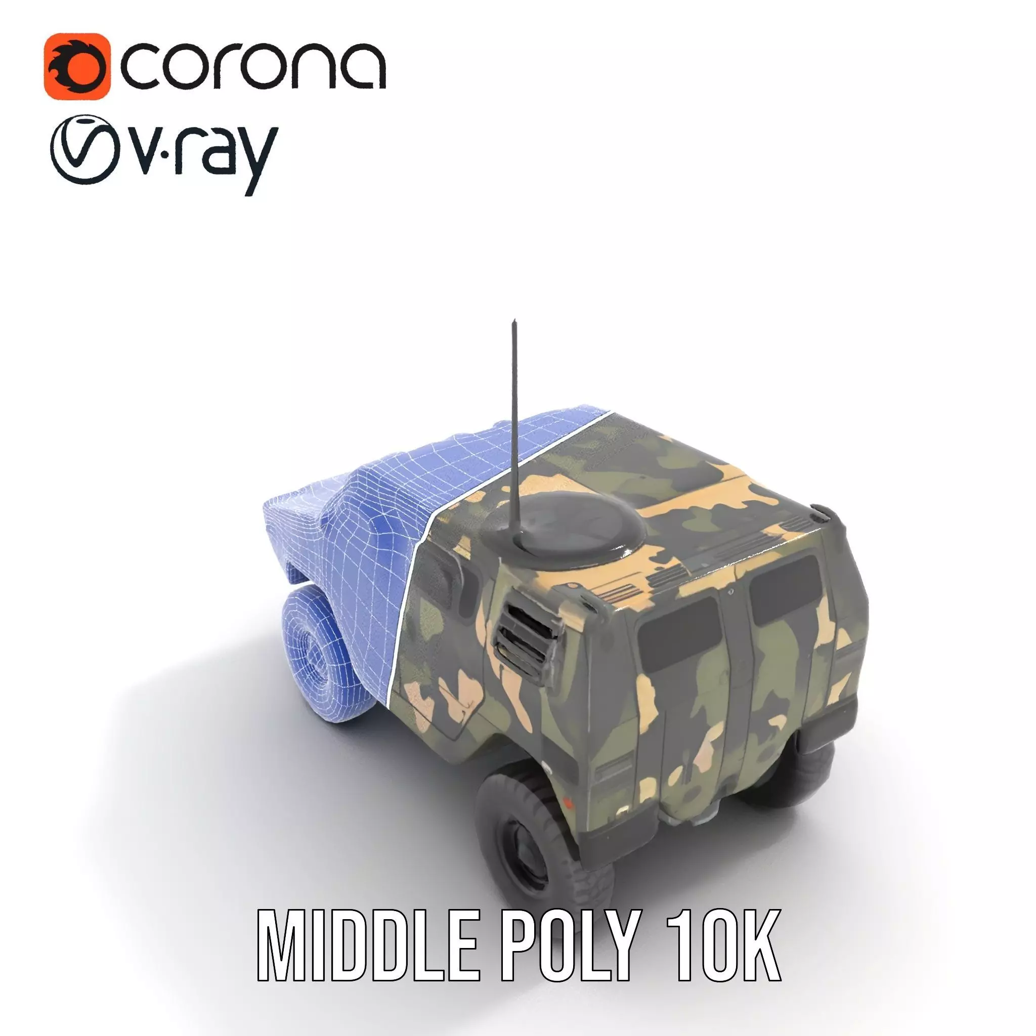 Camouflage Armored Vehicle model pack Low-poly 3D model_25