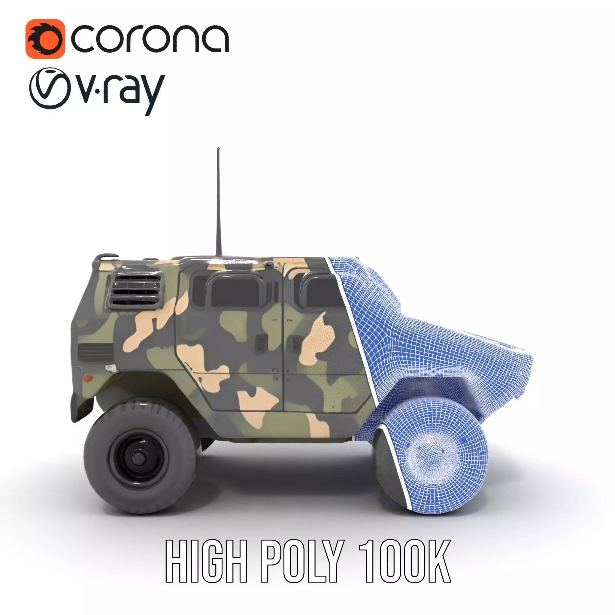 Camouflage Armored Vehicle model pack Low-poly 3D model_34