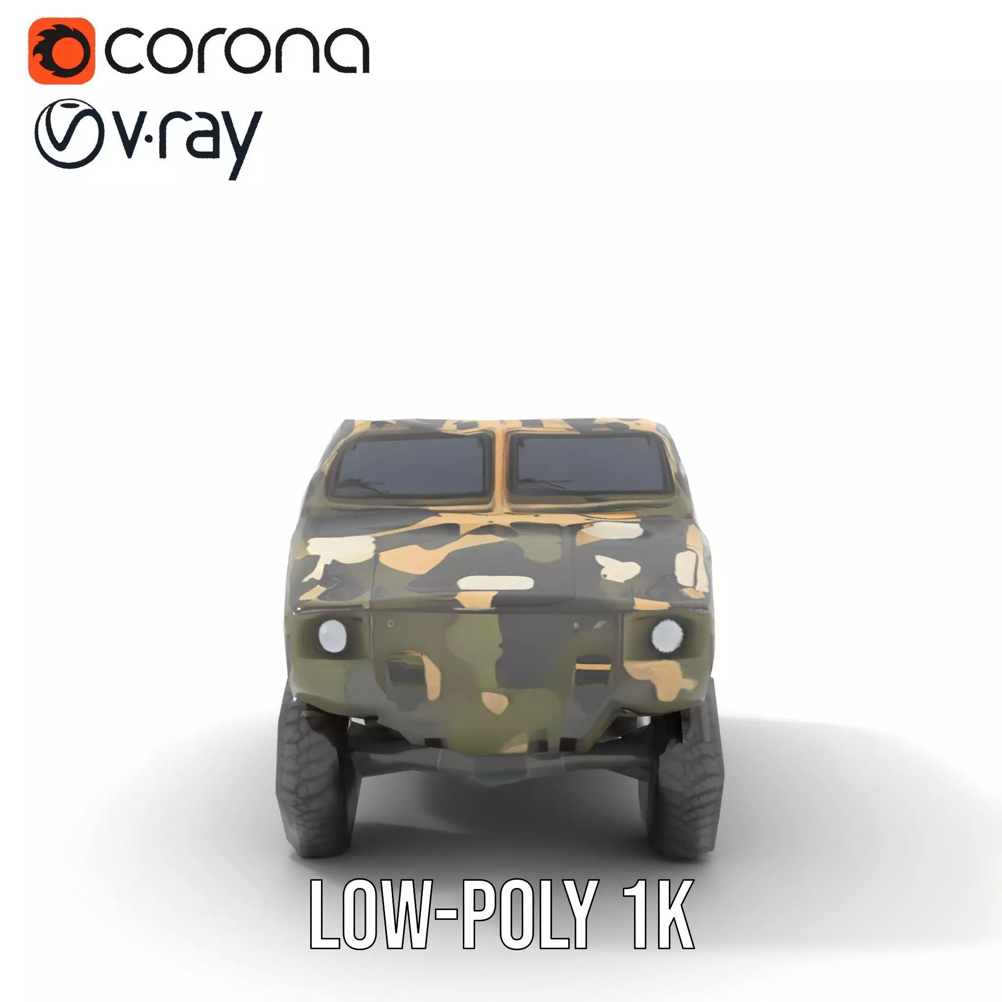 Camouflage Armored Vehicle model pack Low-poly 3D model_10