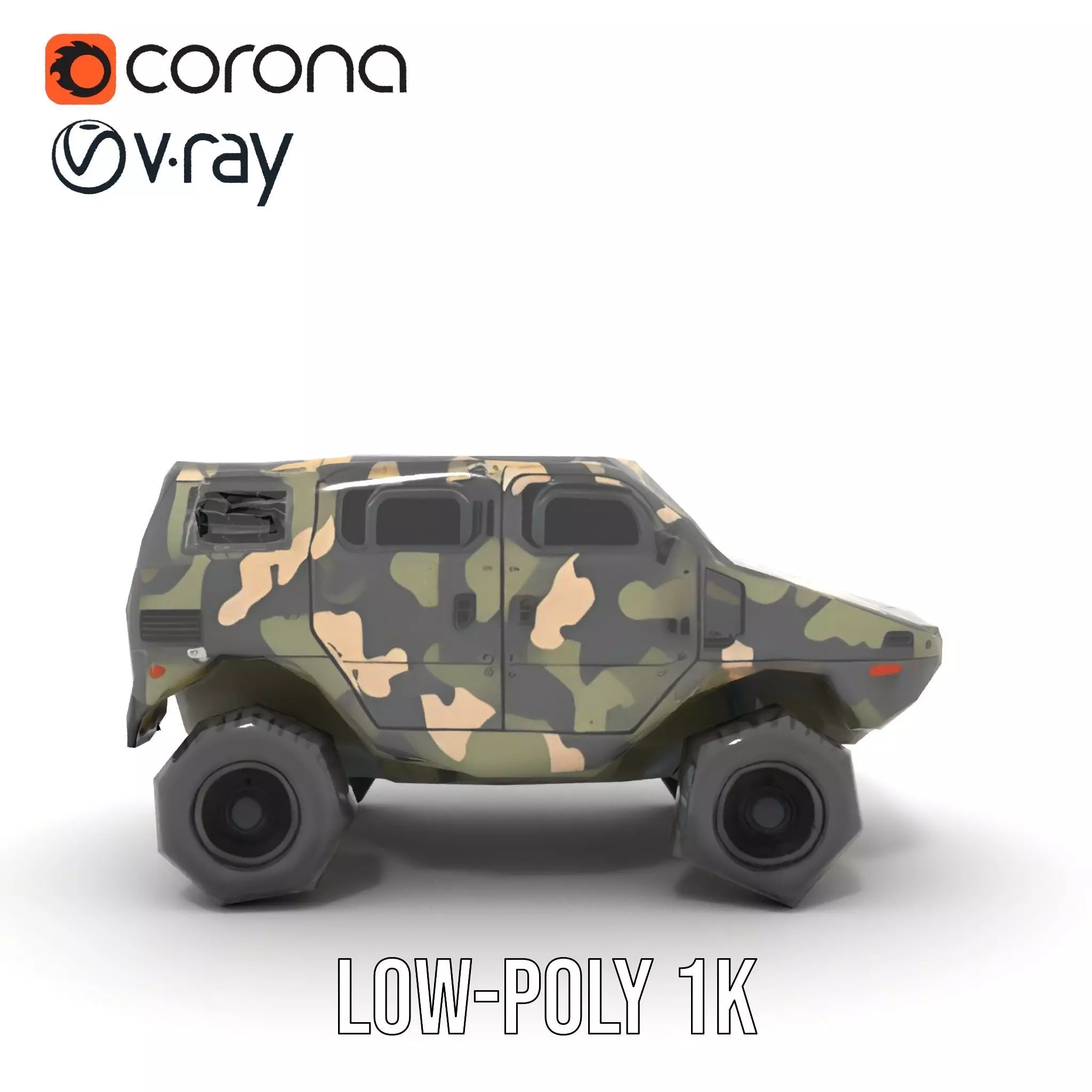 Camouflage Armored Vehicle model pack Low-poly 3D model_18