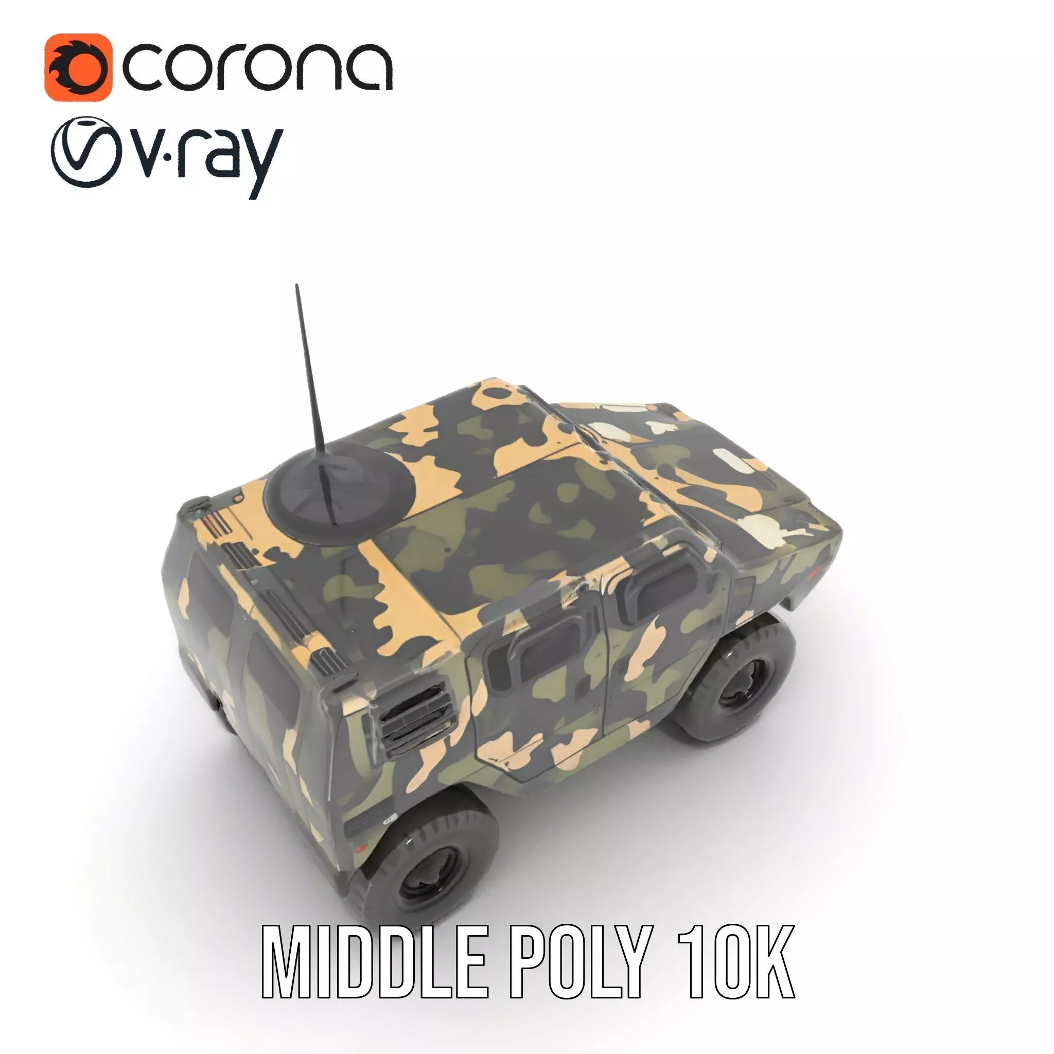 Camouflage Armored Vehicle model pack Low-poly 3D model_14