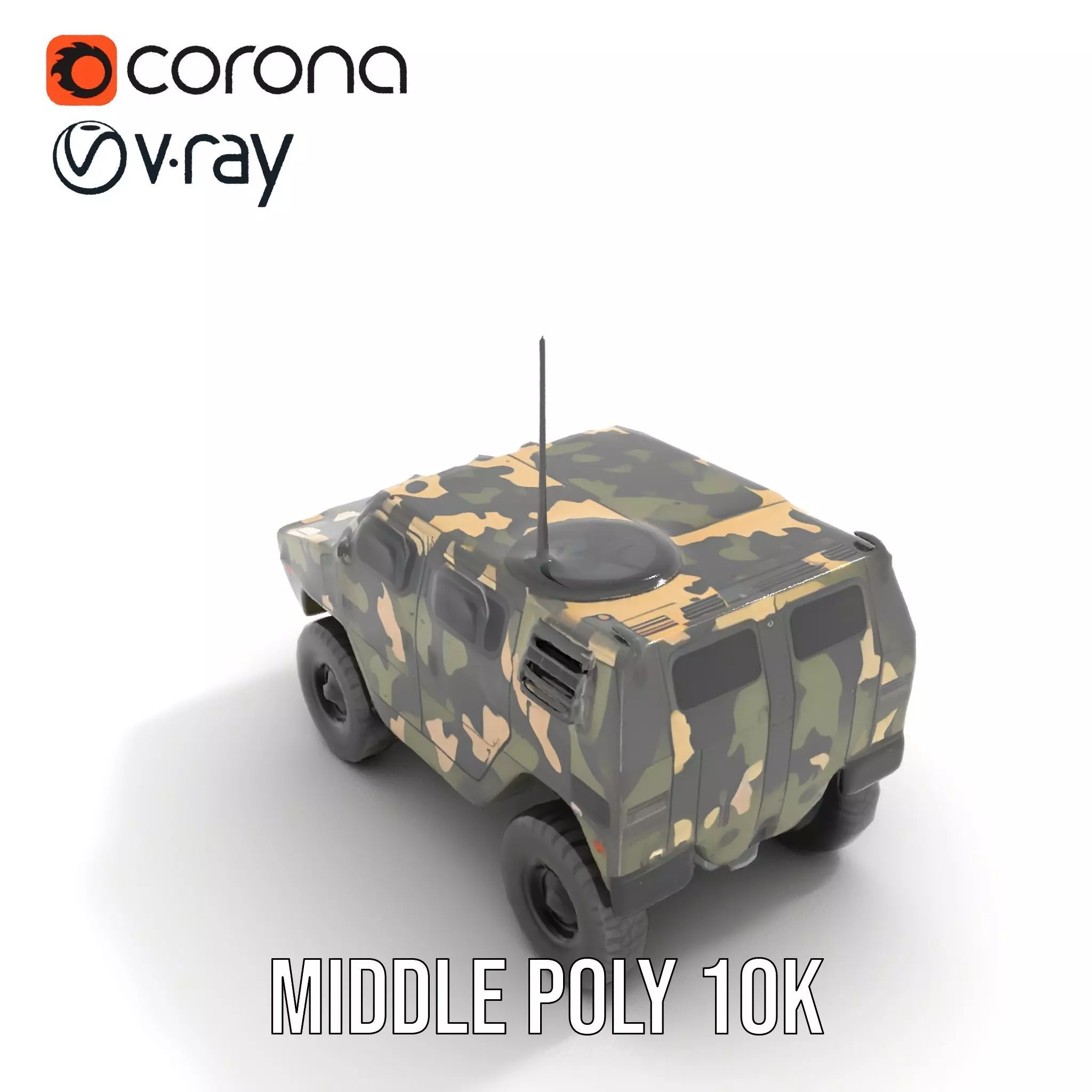 Camouflage Armored Vehicle model pack Low-poly 3D model_7