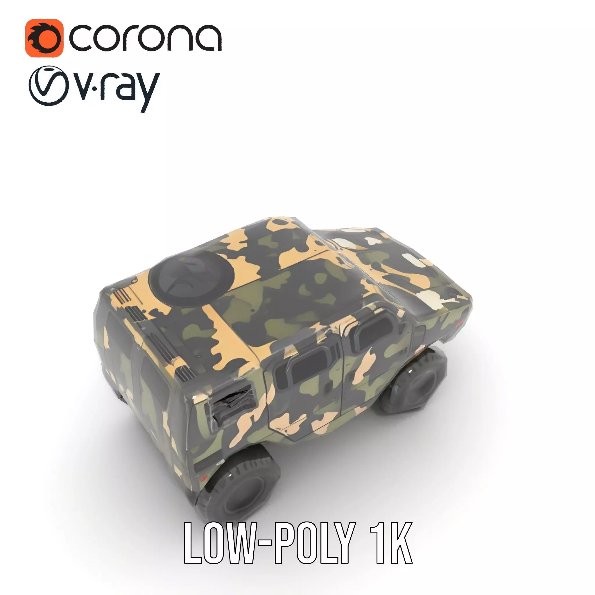 Camouflage Armored Vehicle model pack Low-poly 3D model_15