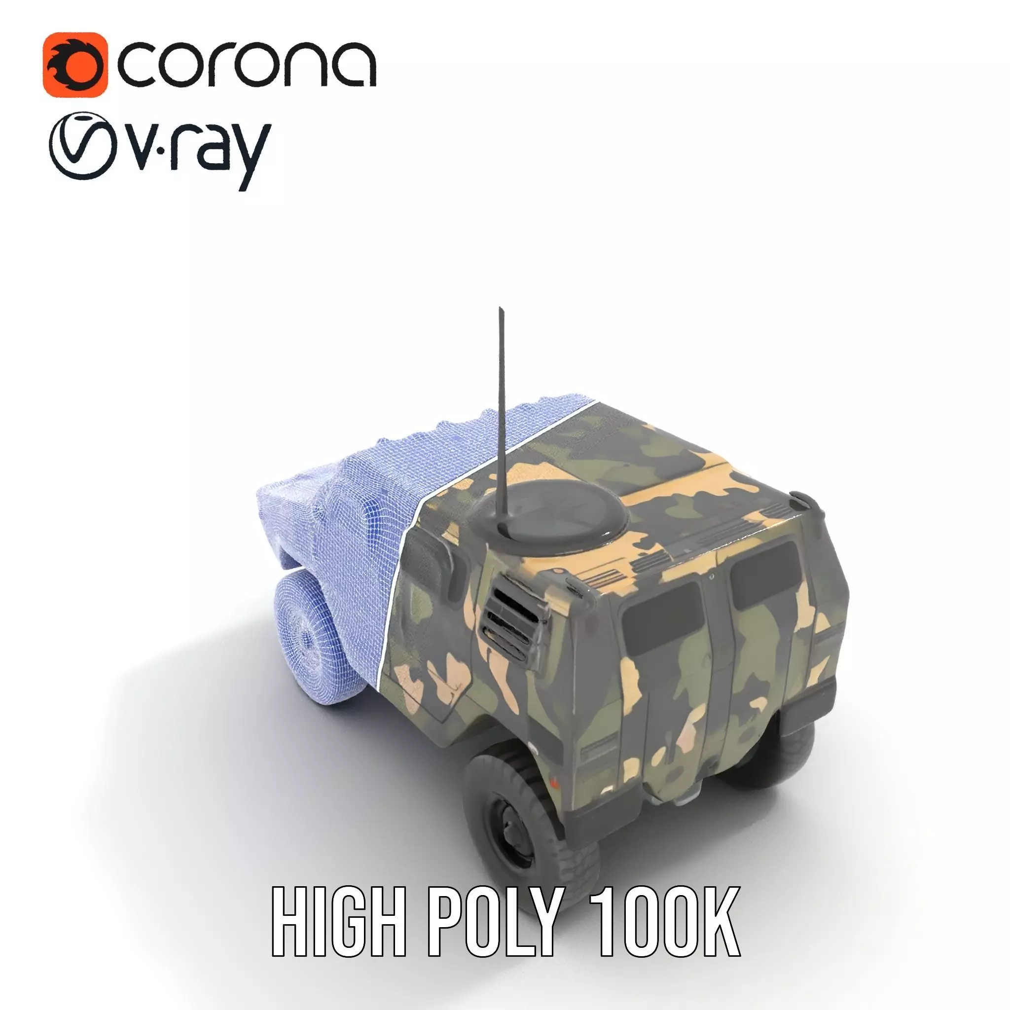 Camouflage Armored Vehicle model pack Low-poly 3D model_24