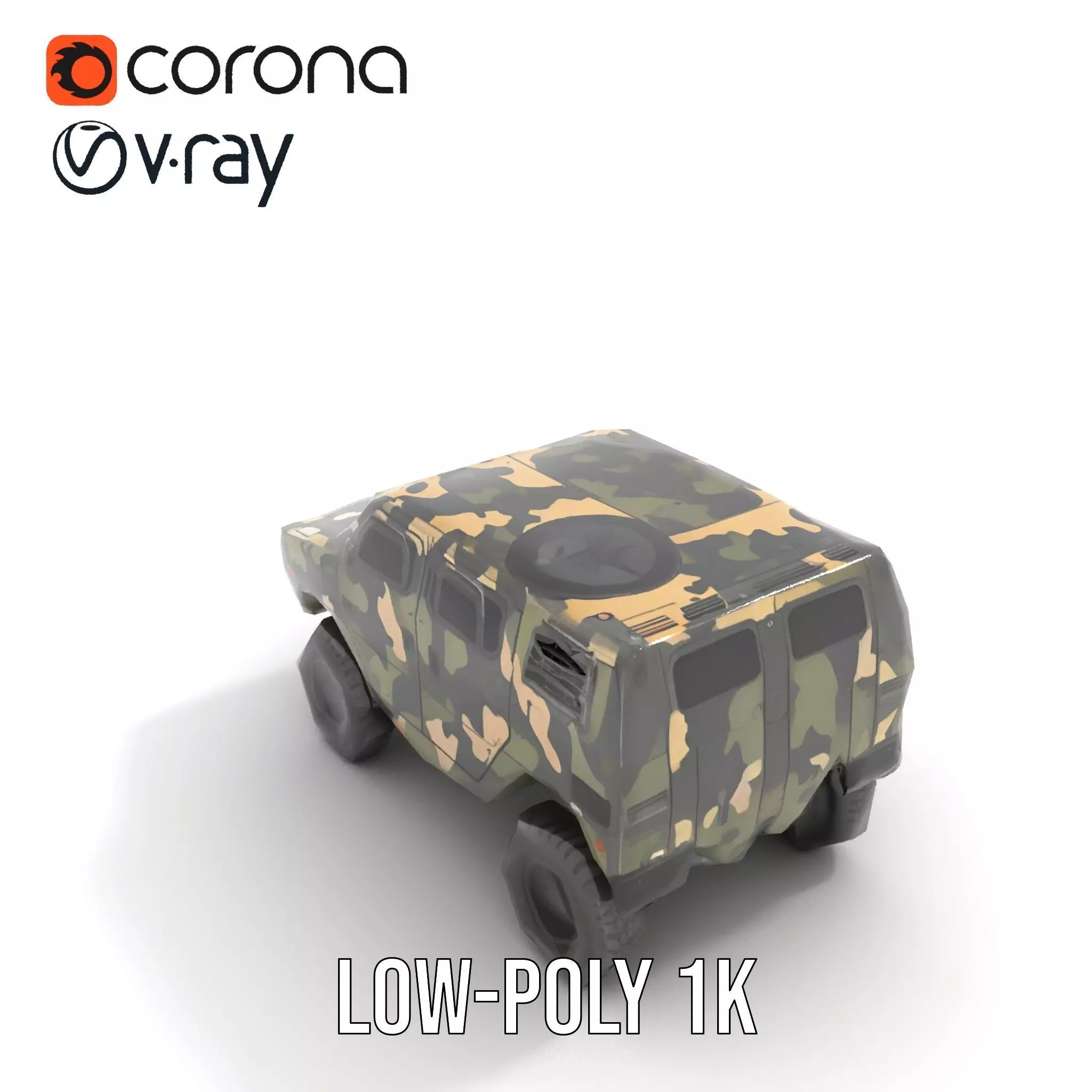 Camouflage Armored Vehicle model pack Low-poly 3D model_21