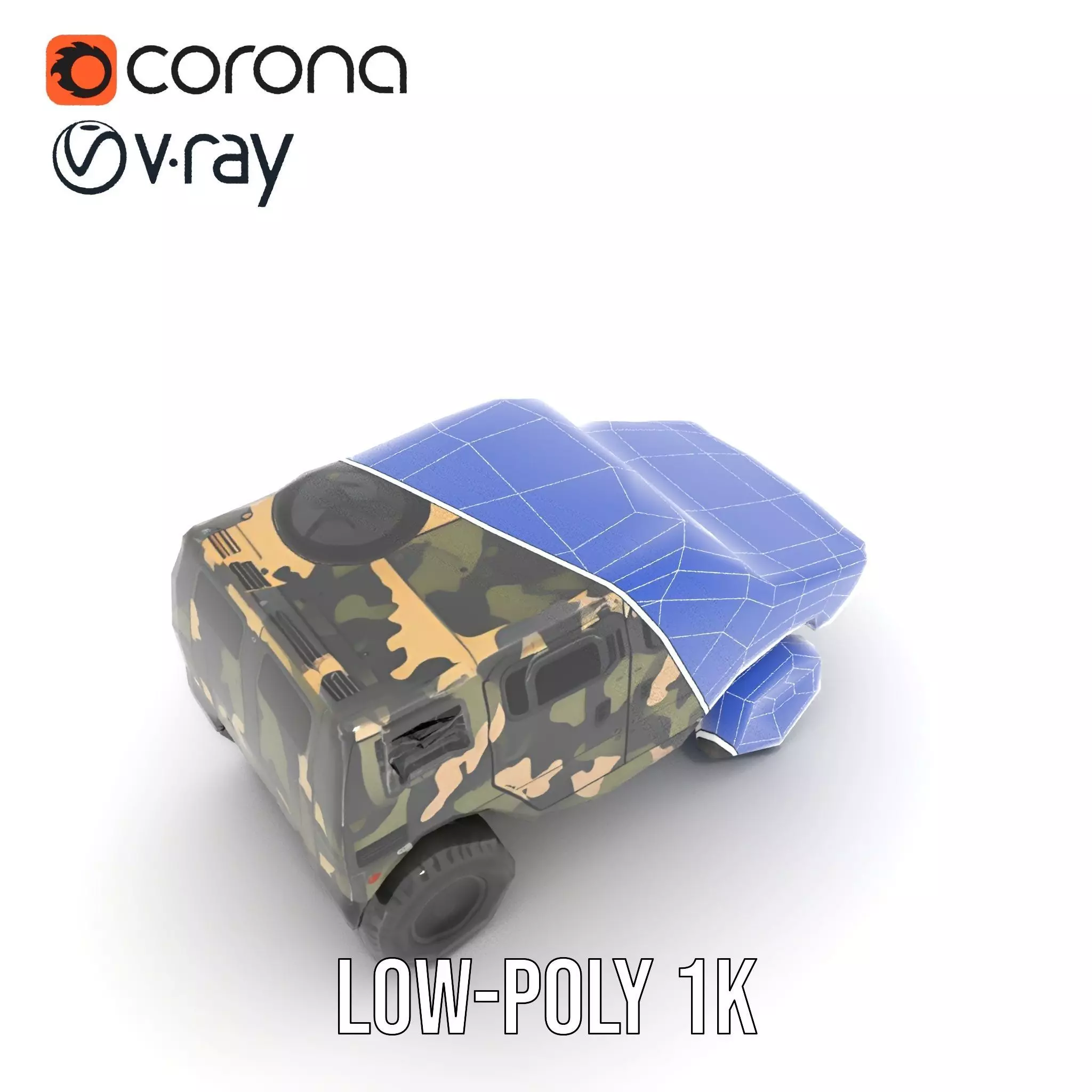 Camouflage Armored Vehicle model pack Low-poly 3D model_32