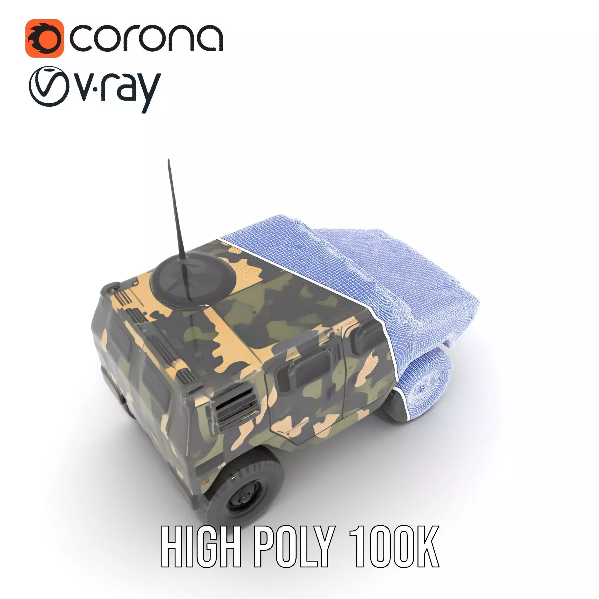Camouflage Armored Vehicle model pack Low-poly 3D model_33