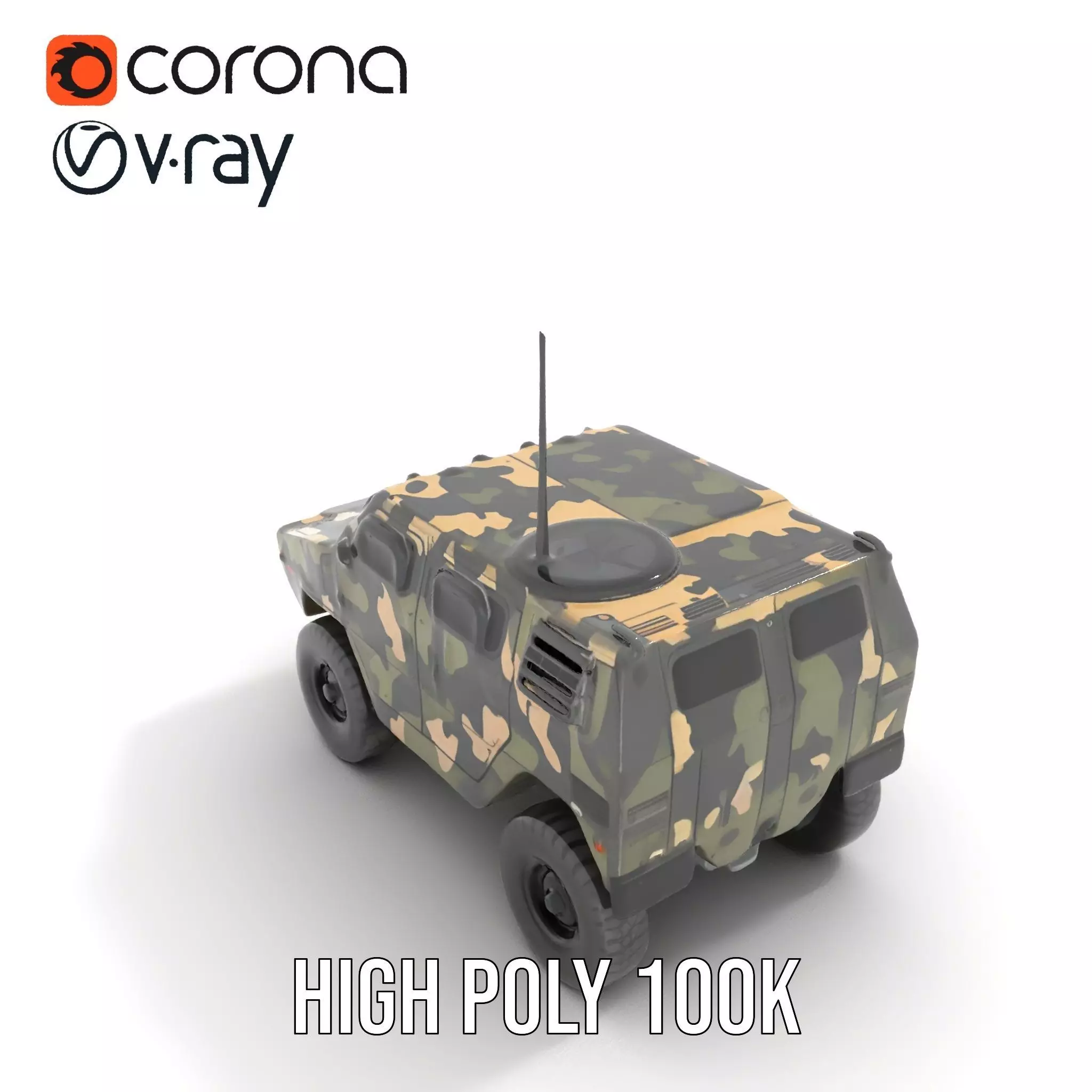 Camouflage Armored Vehicle model pack Low-poly 3D model_19