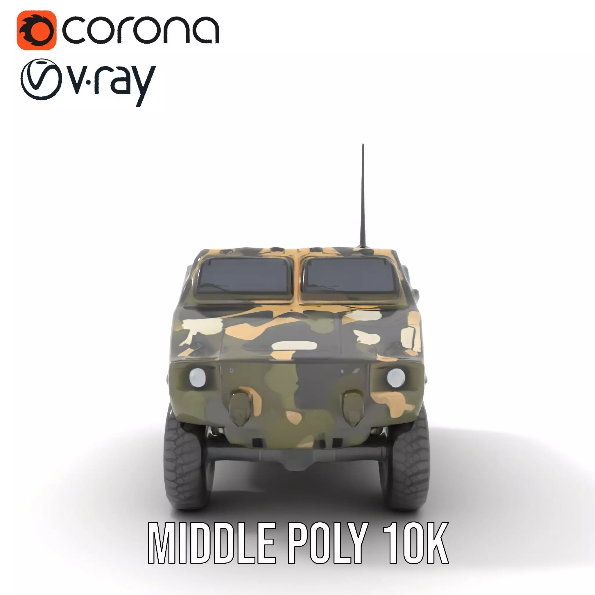 Camouflage Armored Vehicle model pack Low-poly 3D model_22
