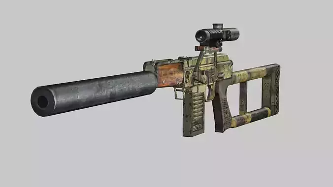 Sniper Denel 11NTW-20 Low-Poly 3D Model
