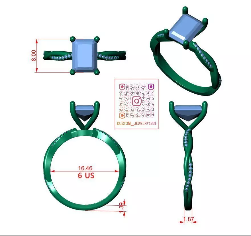RADIANT ENGAGEMENT RING 3D print model_6