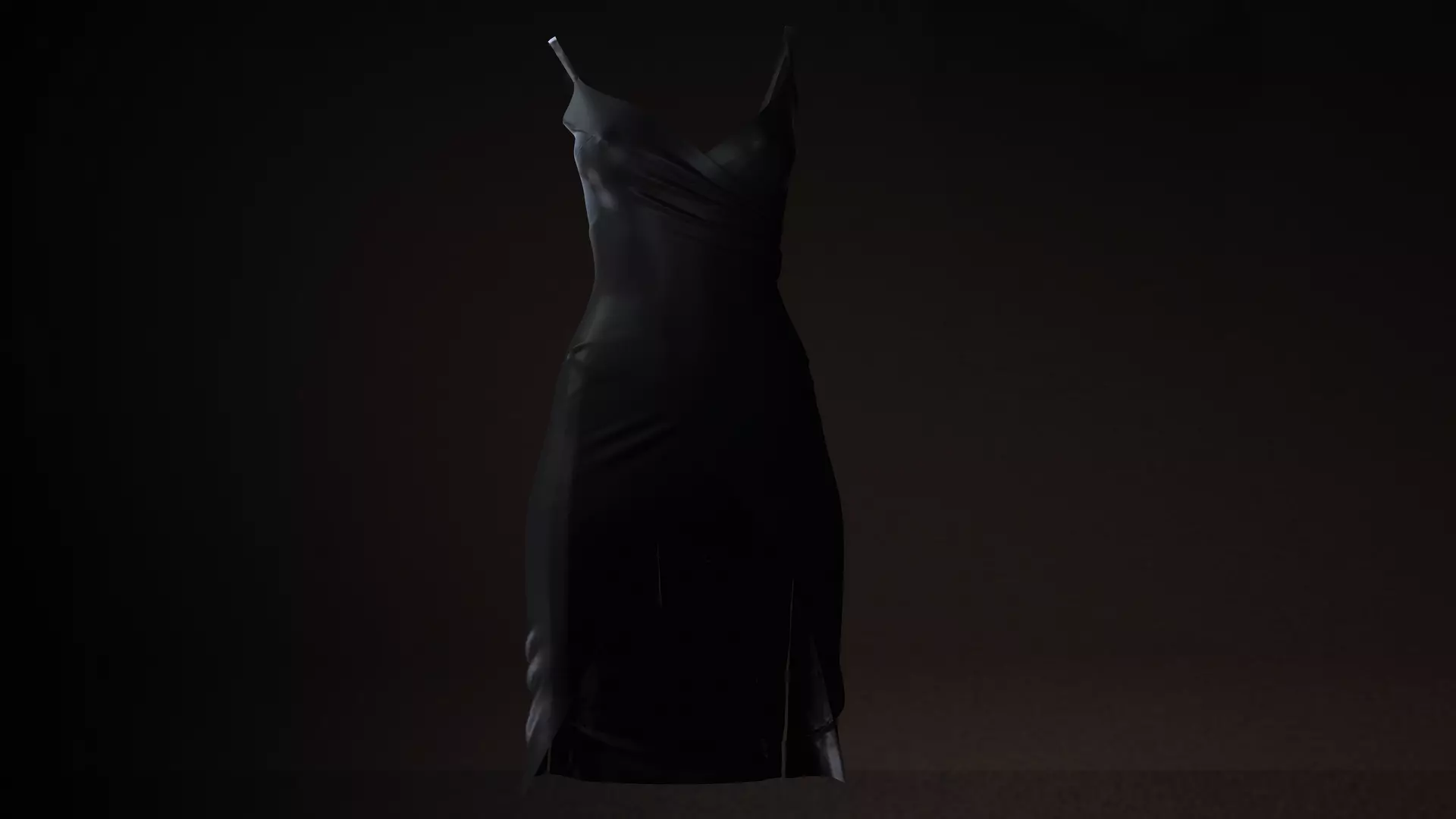 Realistic Female Character  Evening Black Dress Fully Rigged Low-poly 3D model_15