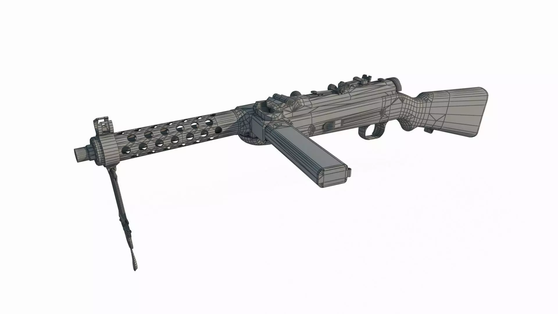 Modern weapon submachine gun MP34 3D model_8