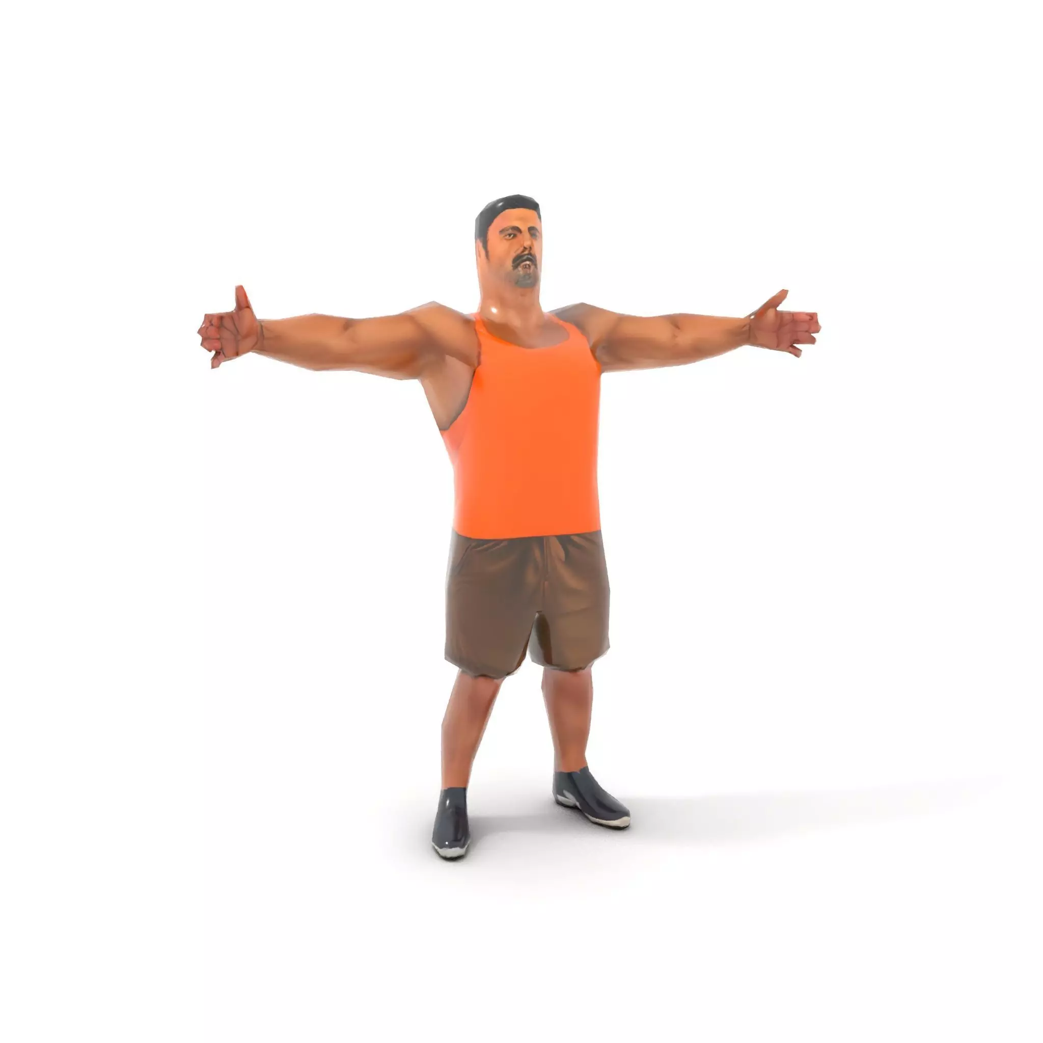 Orange Tank Athlete model pack Low-poly 3D model_10