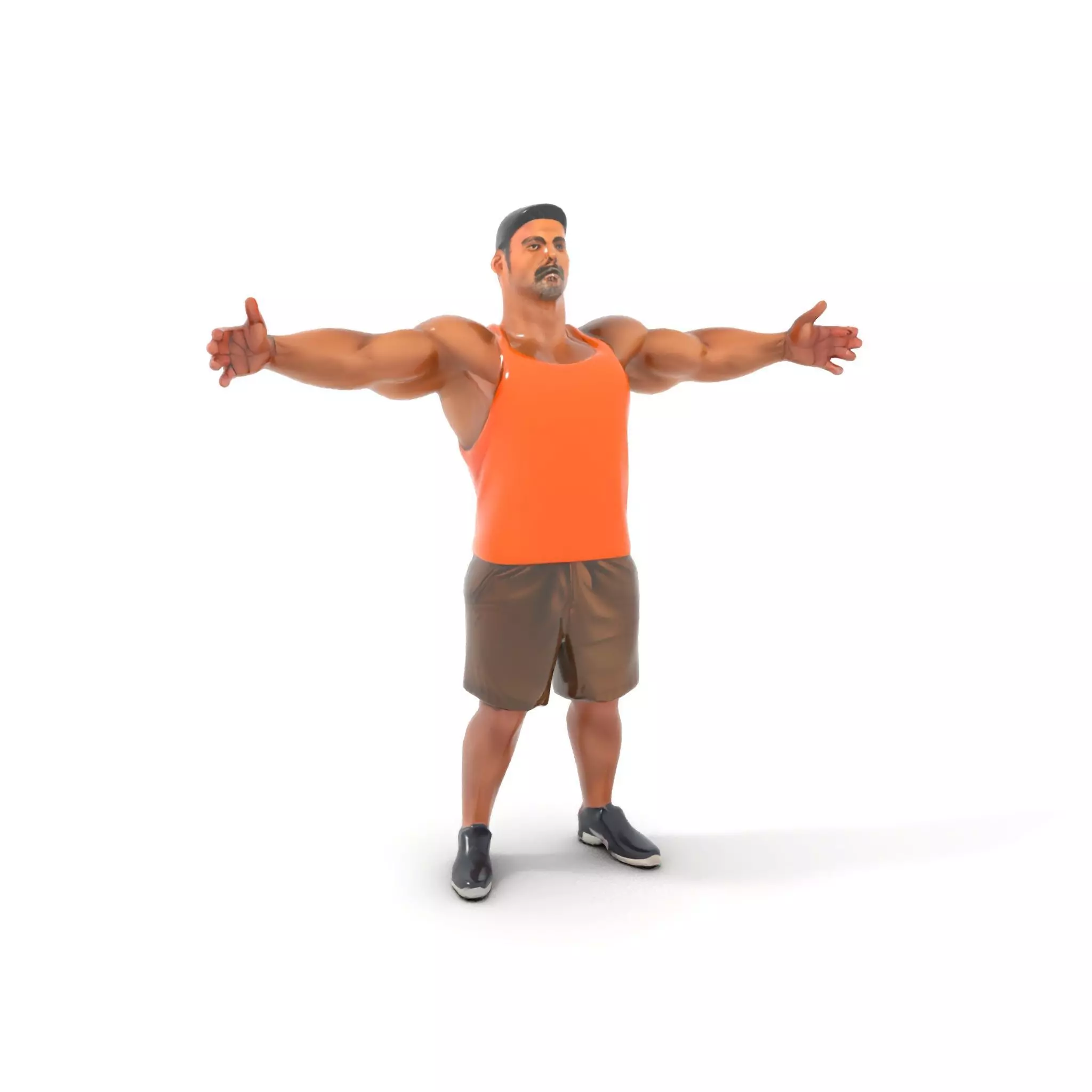 Orange Tank Athlete model pack Low-poly 3D model_12