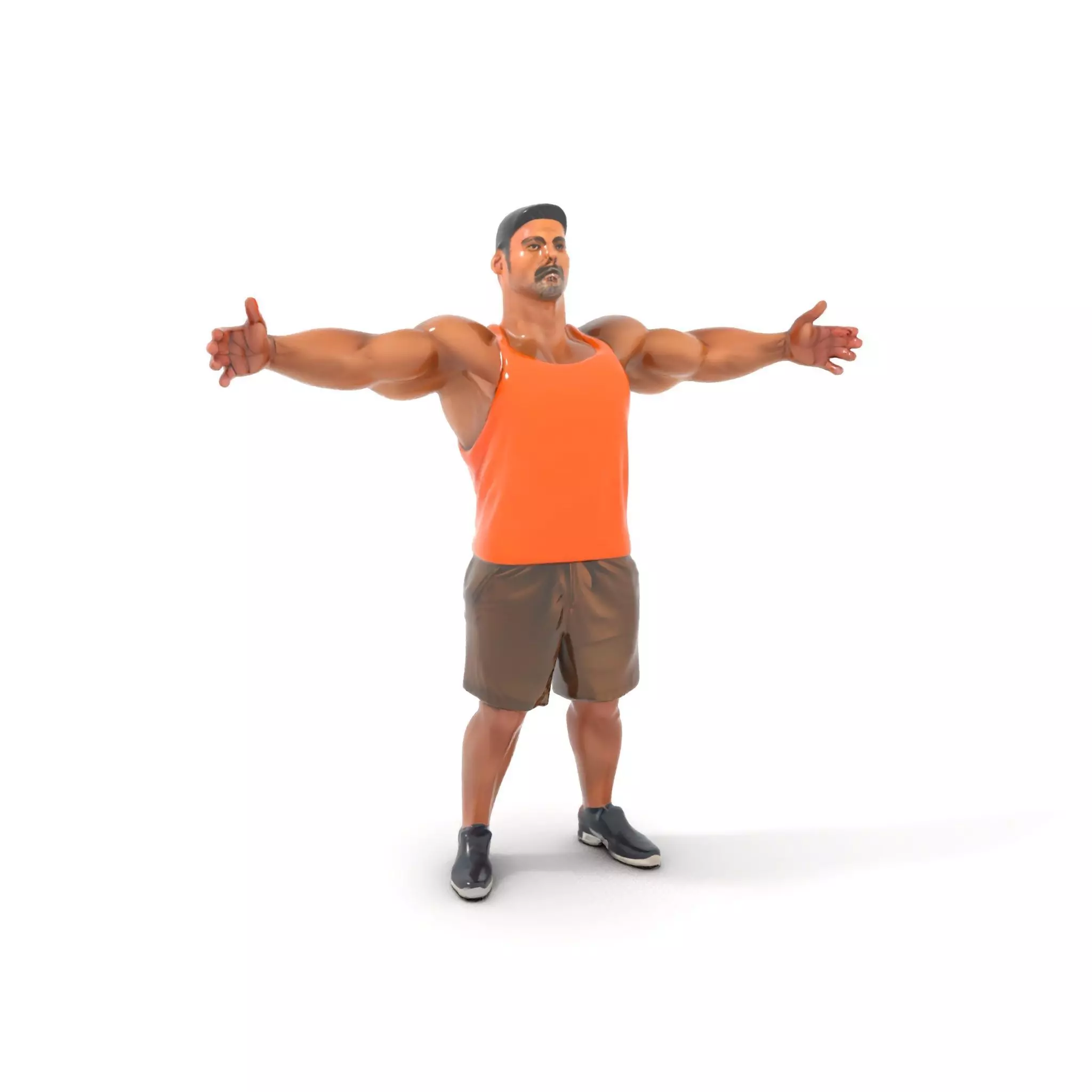 Orange Tank Athlete model pack Low-poly 3D model_0