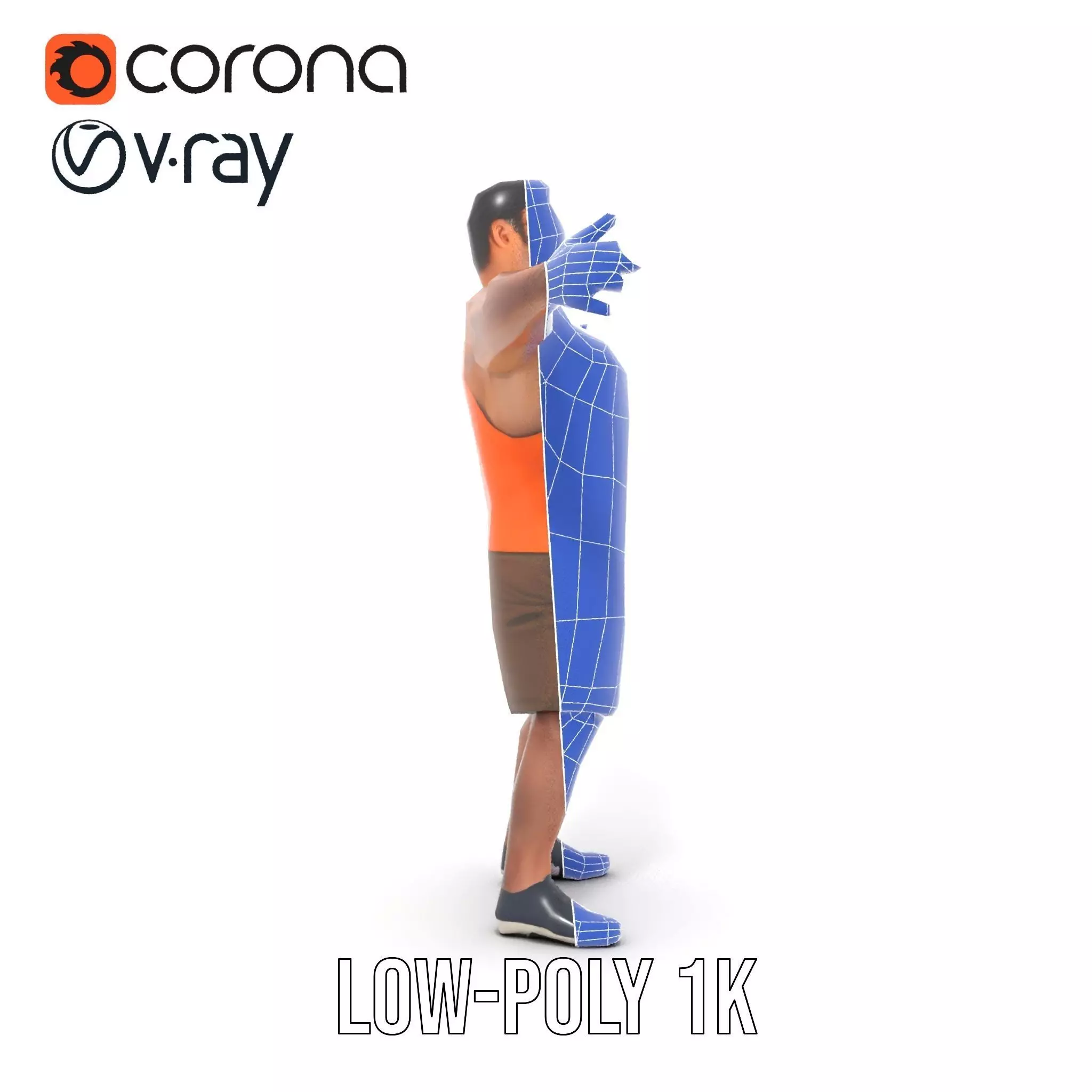 Orange Tank Athlete model pack Low-poly 3D model_29