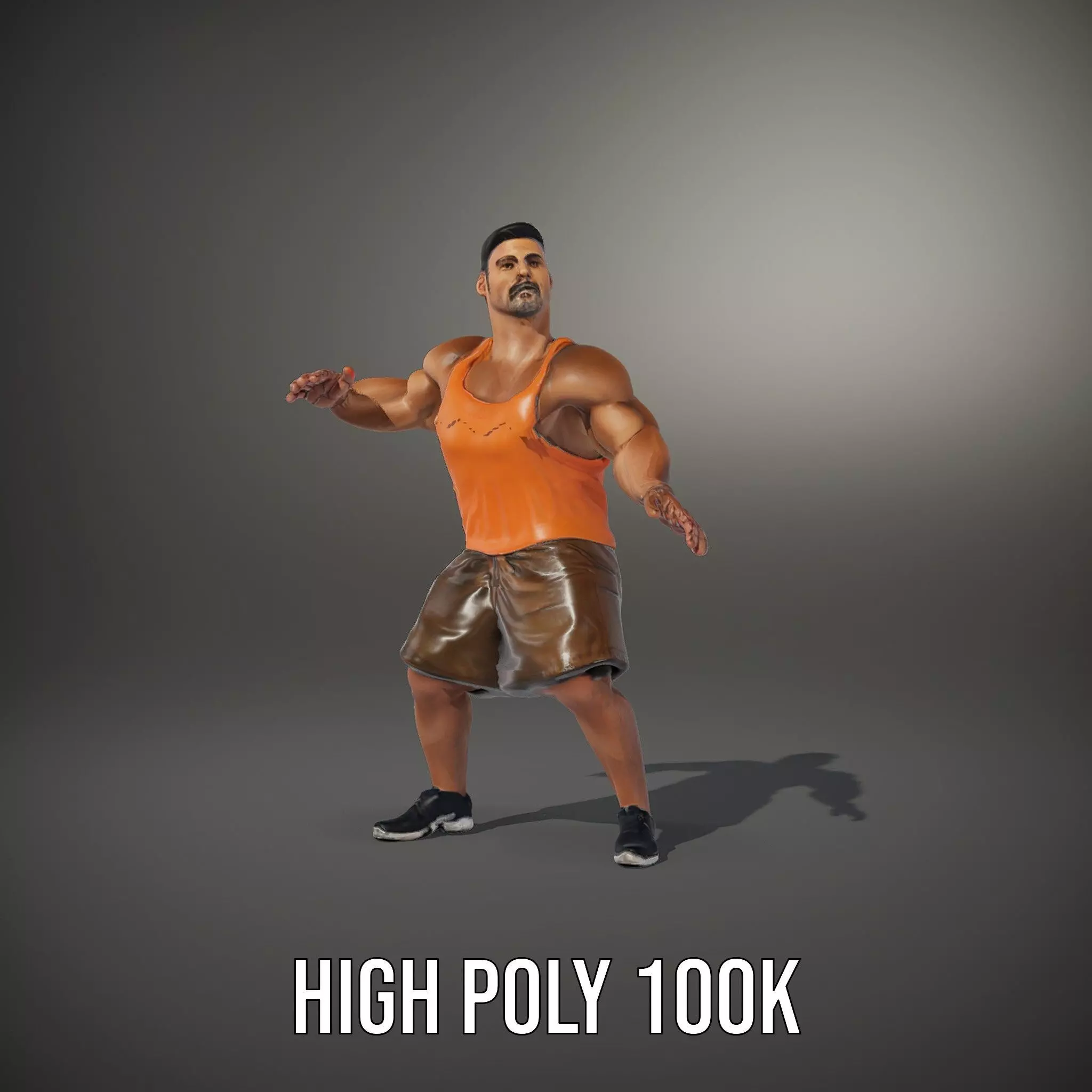 Orange Tank Athlete model pack Low-poly 3D model_11