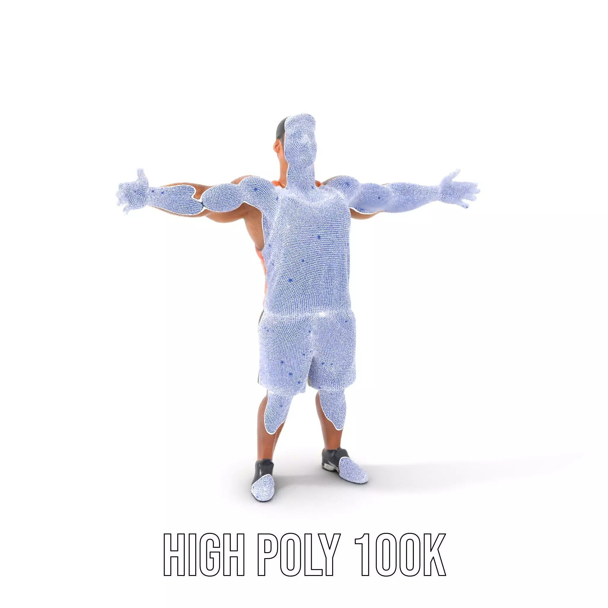 Orange Tank Athlete model pack Low-poly 3D model_5