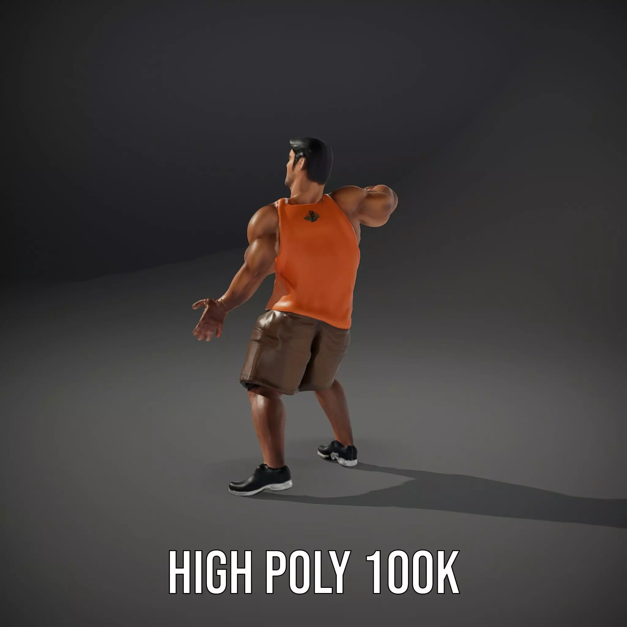 Orange Tank Athlete model pack Low-poly 3D model_9