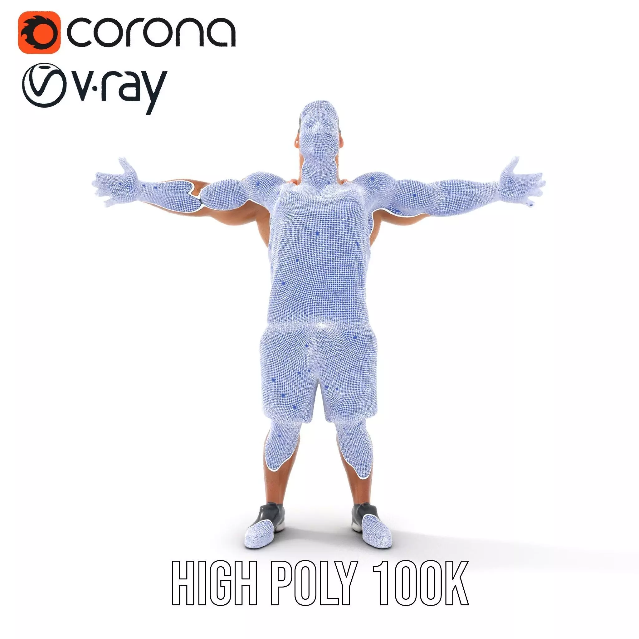 Orange Tank Athlete model pack Low-poly 3D model_33