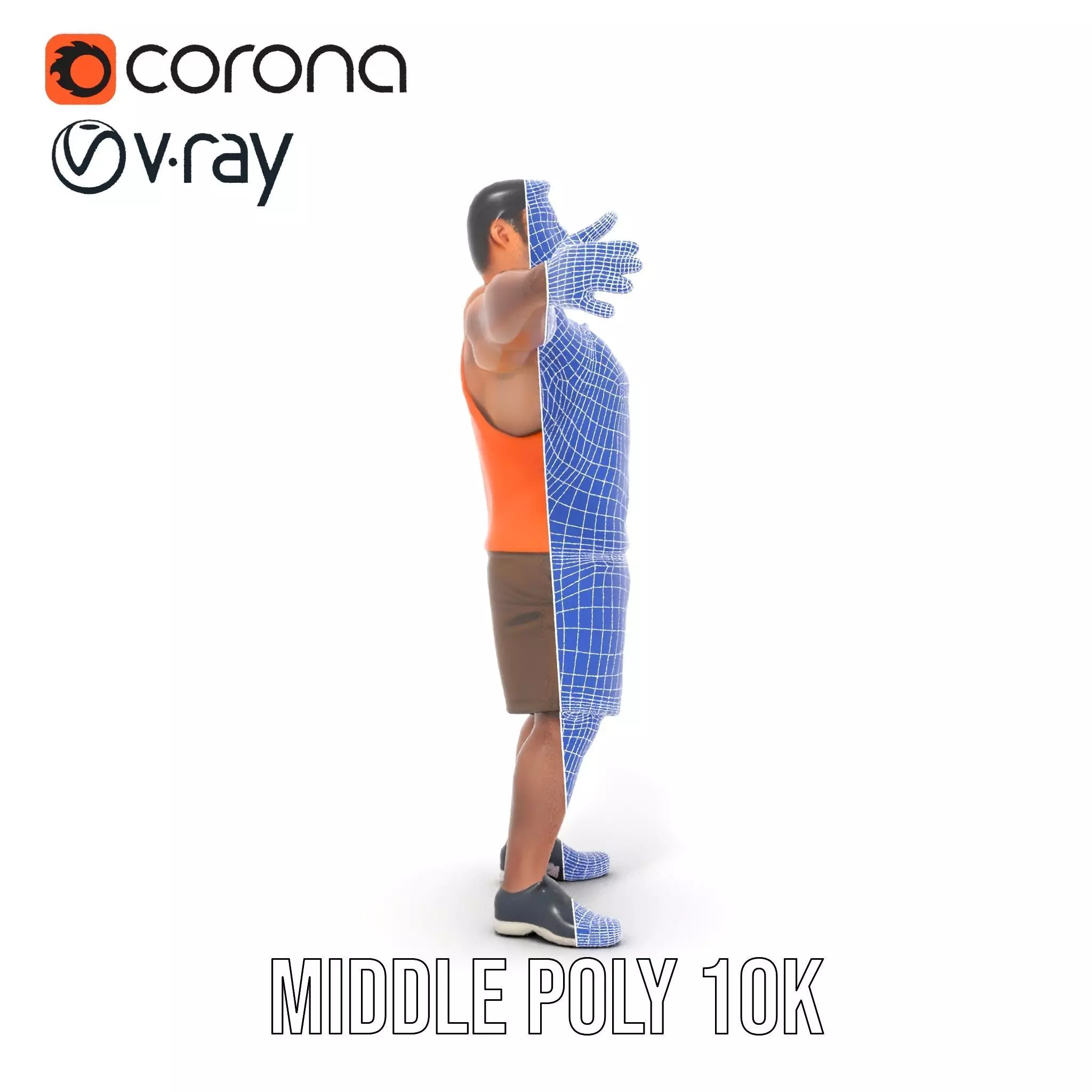 Orange Tank Athlete model pack Low-poly 3D model_30