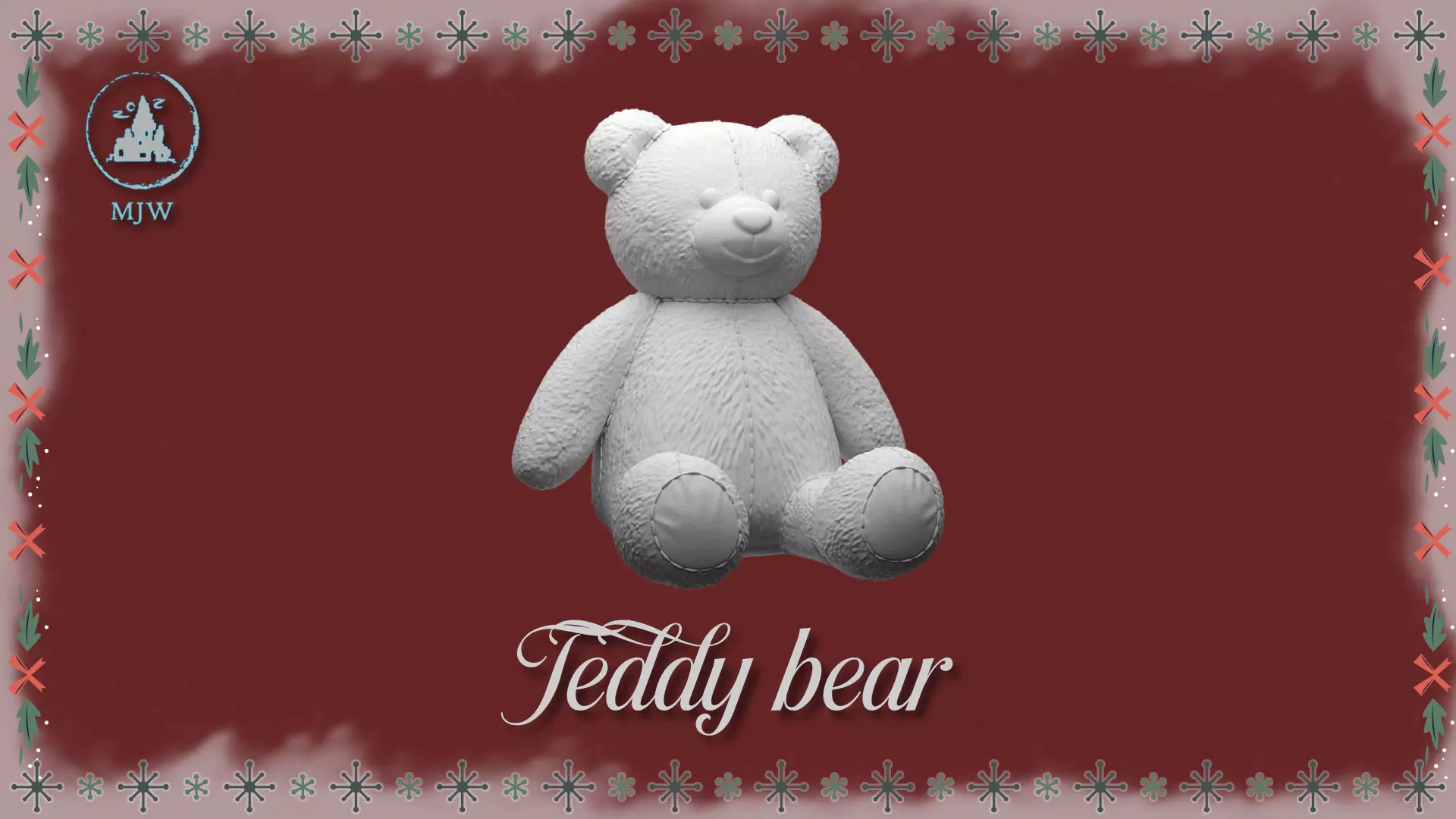Dollhouse Teddy Bear Vintage toy for Christmas 3D print model_5