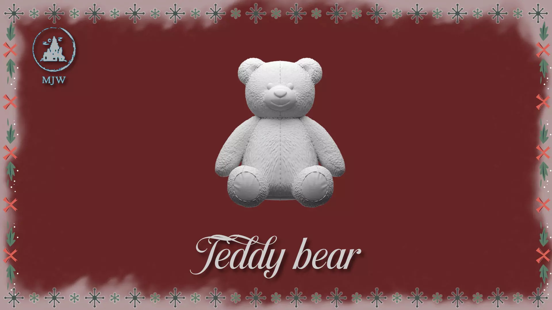 Dollhouse Teddy Bear Vintage toy for Christmas 3D print model_0