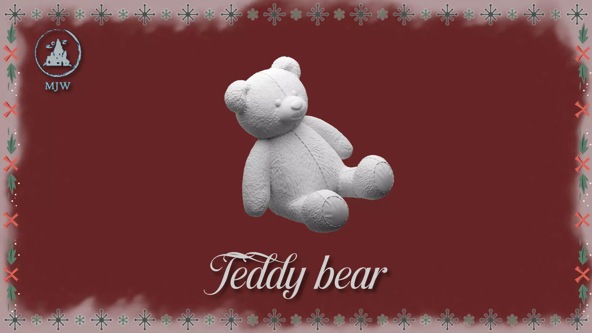 Dollhouse Teddy Bear Vintage toy for Christmas 3D print model_4