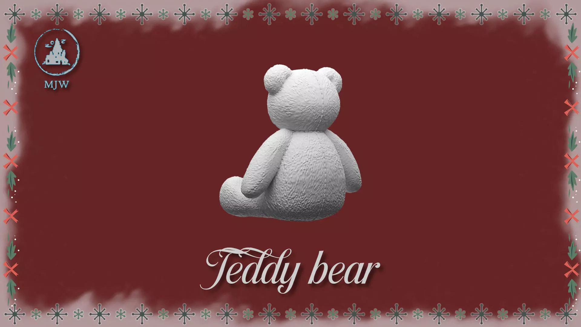 Dollhouse Teddy Bear Vintage toy for Christmas 3D print model_2