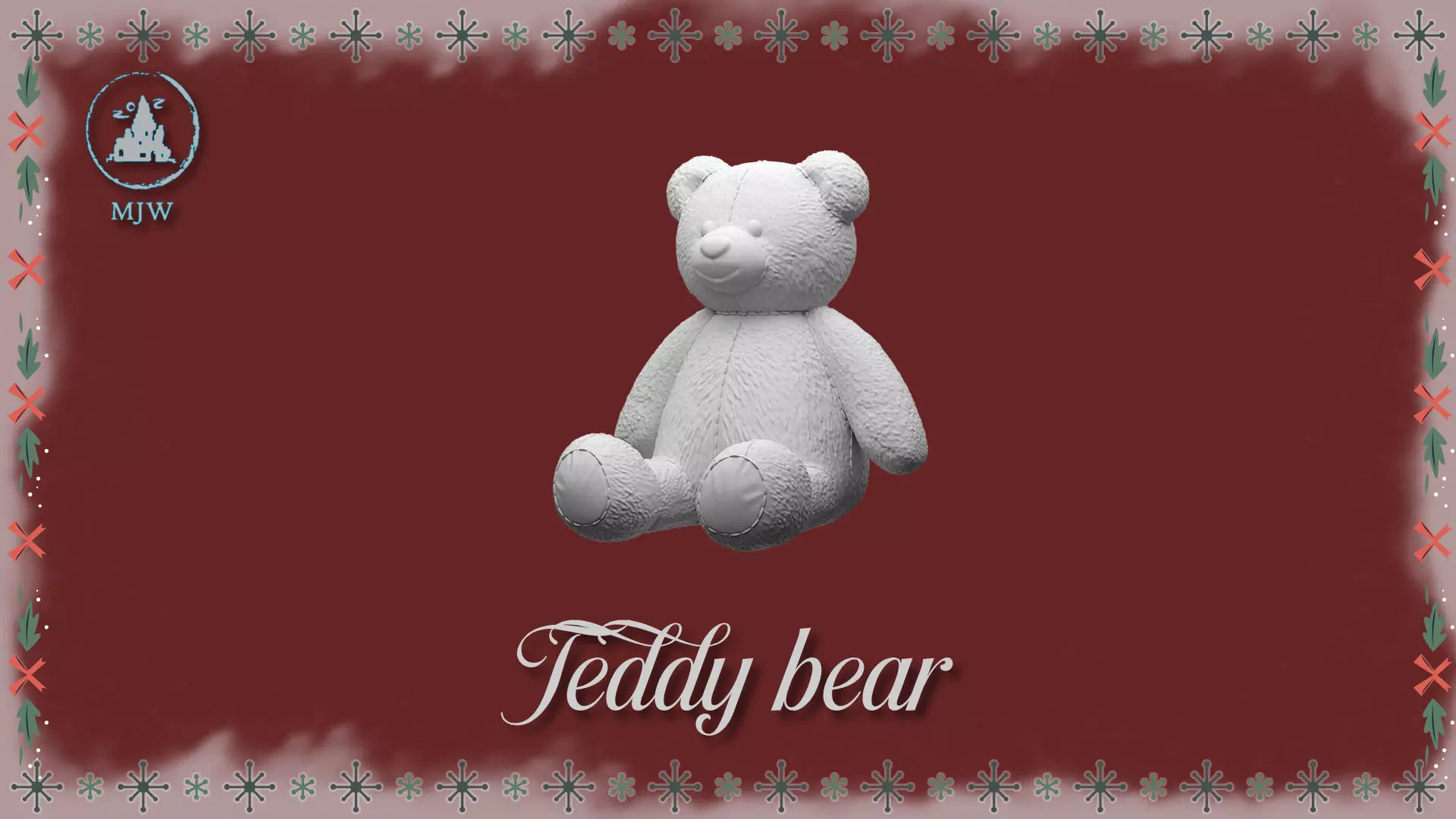 Dollhouse Teddy Bear Vintage toy for Christmas 3D print model_6