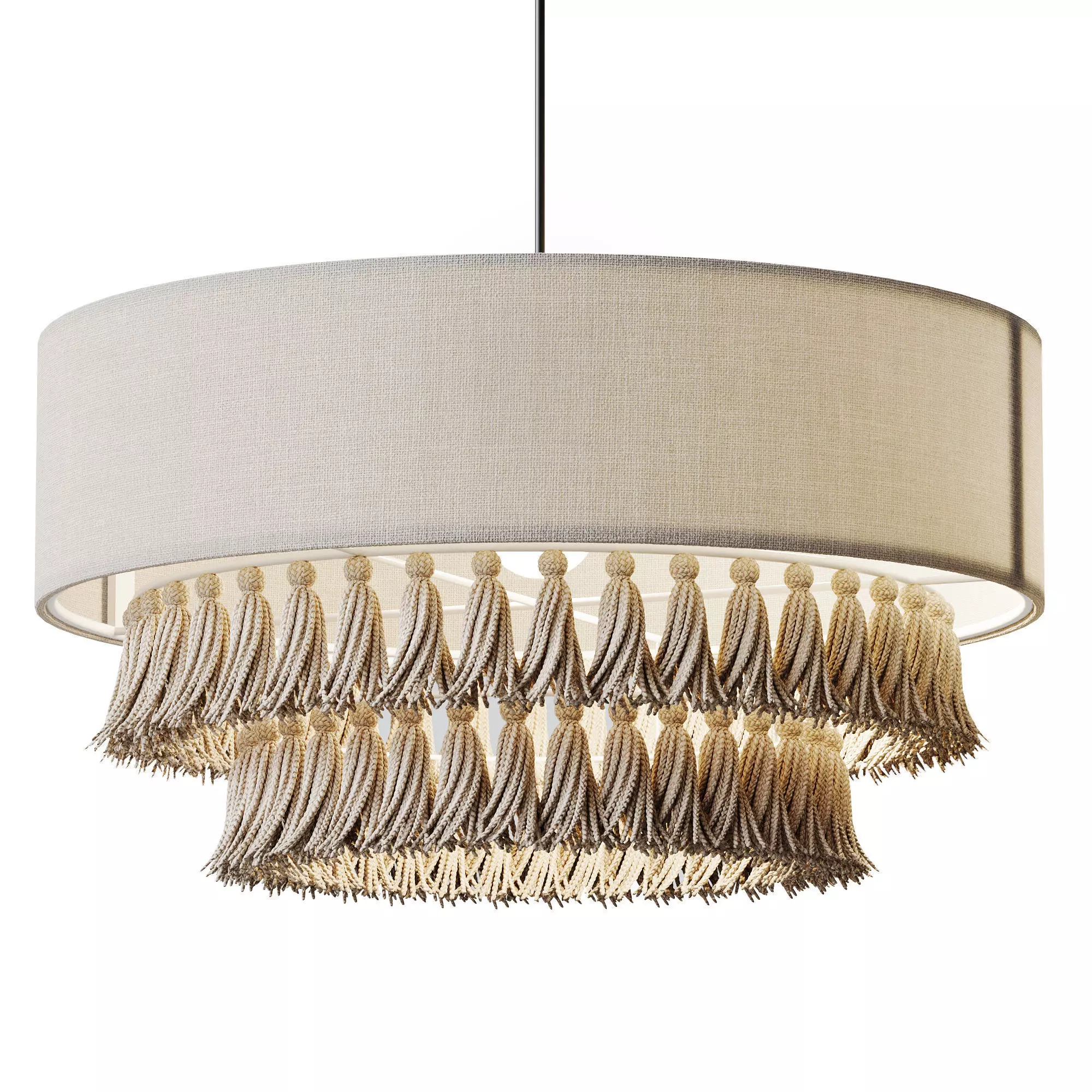 Sabi Fabric Ceiling Chandelier Low-poly 3D model
