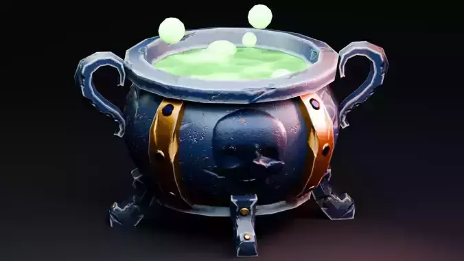 Stylized Halloween Props - Witch Cauldron