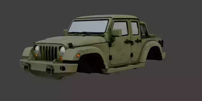 Jeep body No Tyre 3D model