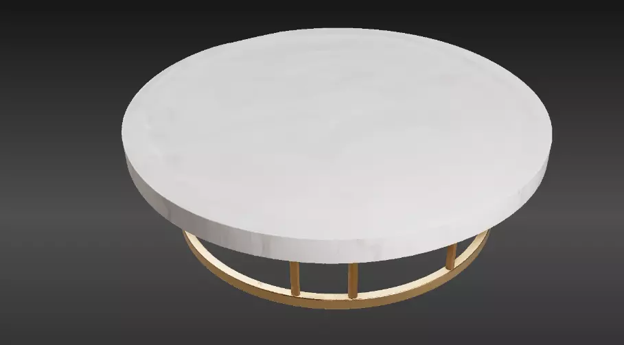 Marble Coffee Table 3D Model Modern Living Room Furniture Free low-poly 3D model