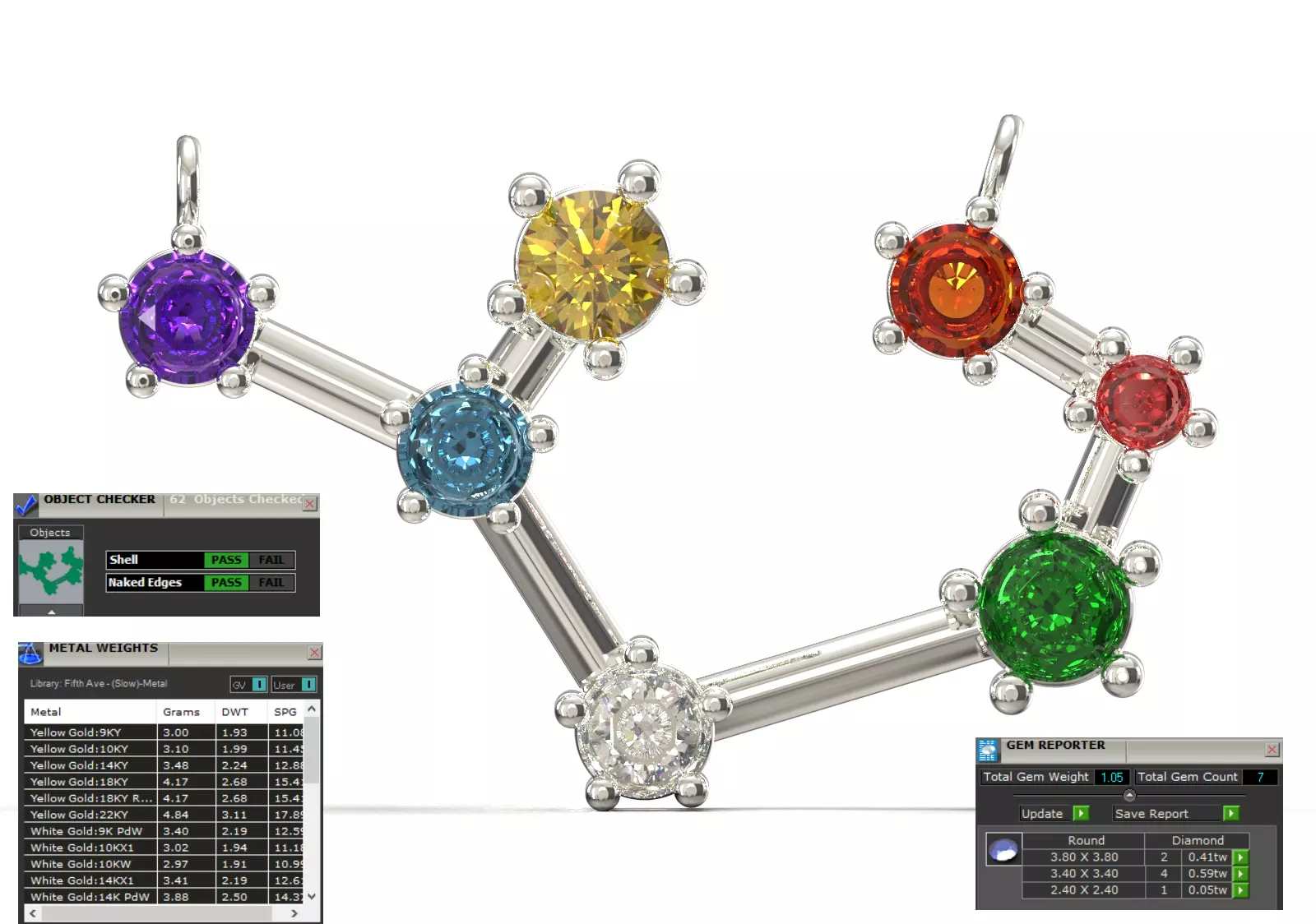 Rainbow Constellation stl 3dm Pendant model jp0365 3D print model_0