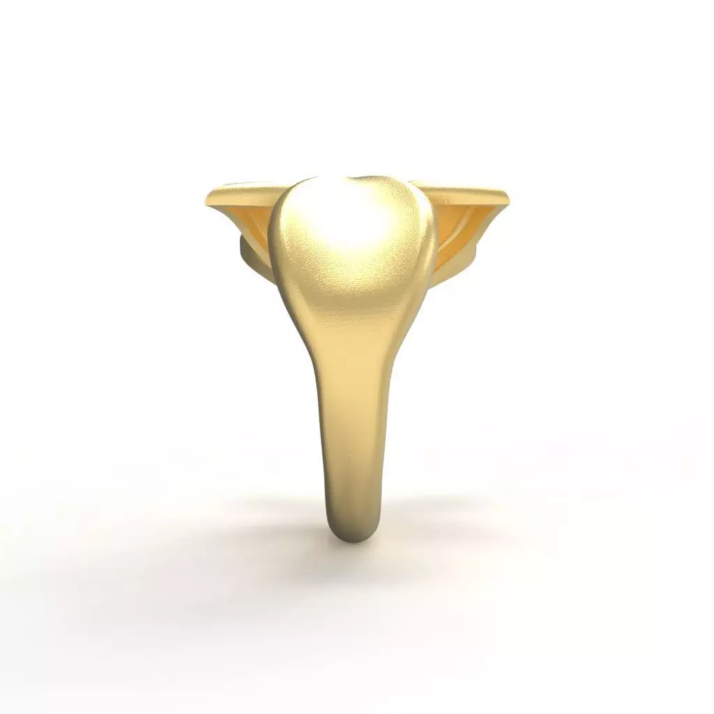 Flower Ring Gold Jewelry Design for 3D printing and Rendering 3D print model_4