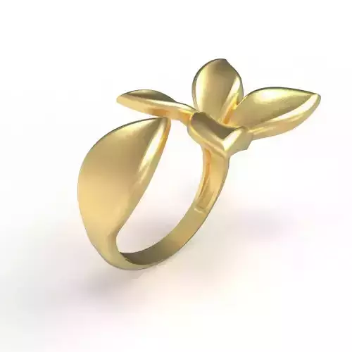 Flower Ring  Gold Jewelry Design for 3D printing and Rendering 