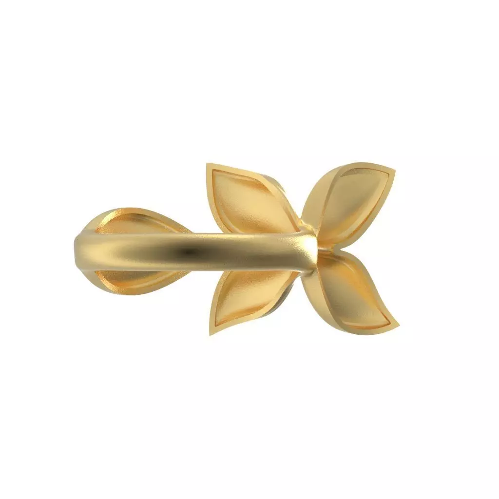 Flower Ring Gold Jewelry Design for 3D printing and Rendering 3D print model_6