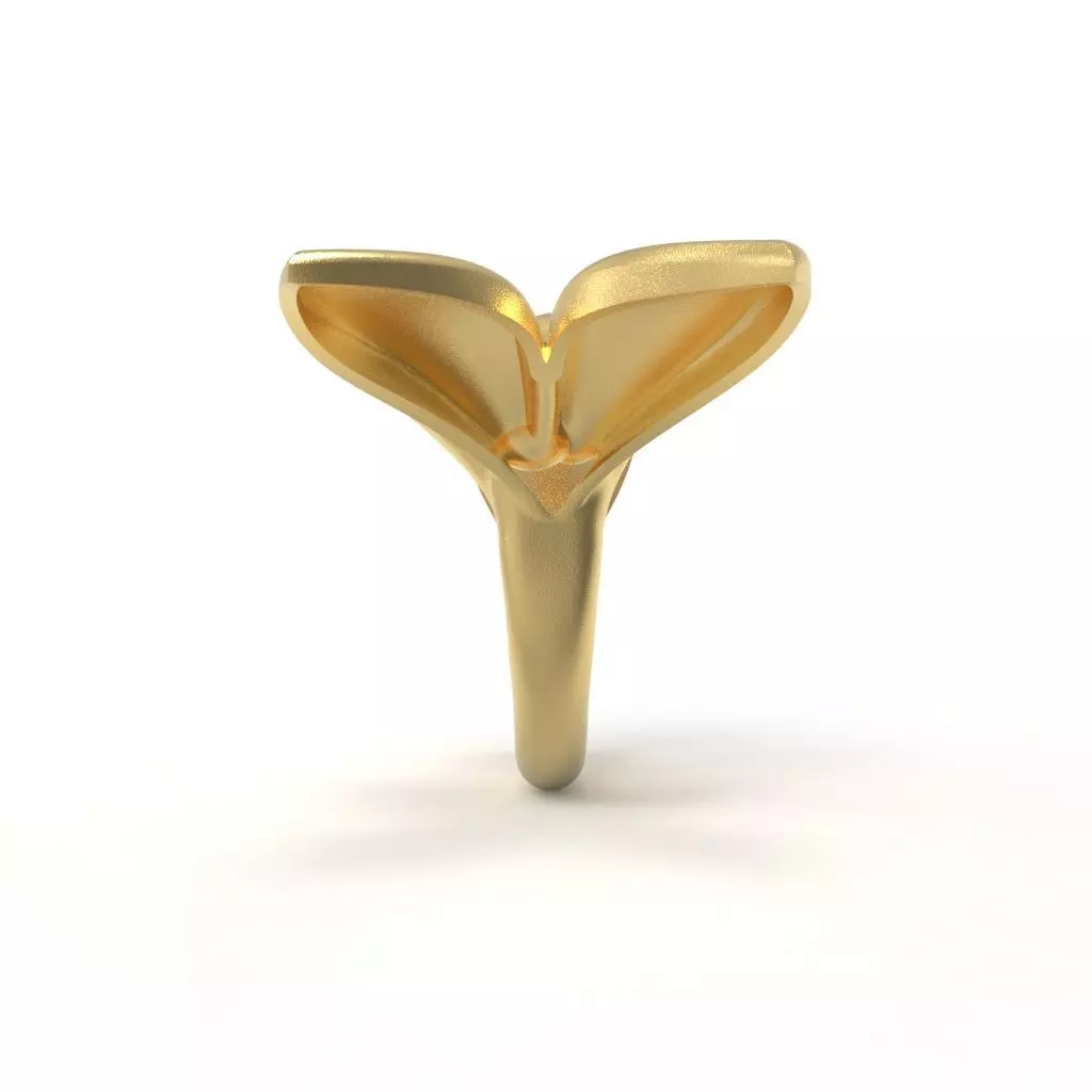 Flower Ring Gold Jewelry Design for 3D printing and Rendering 3D print model_5