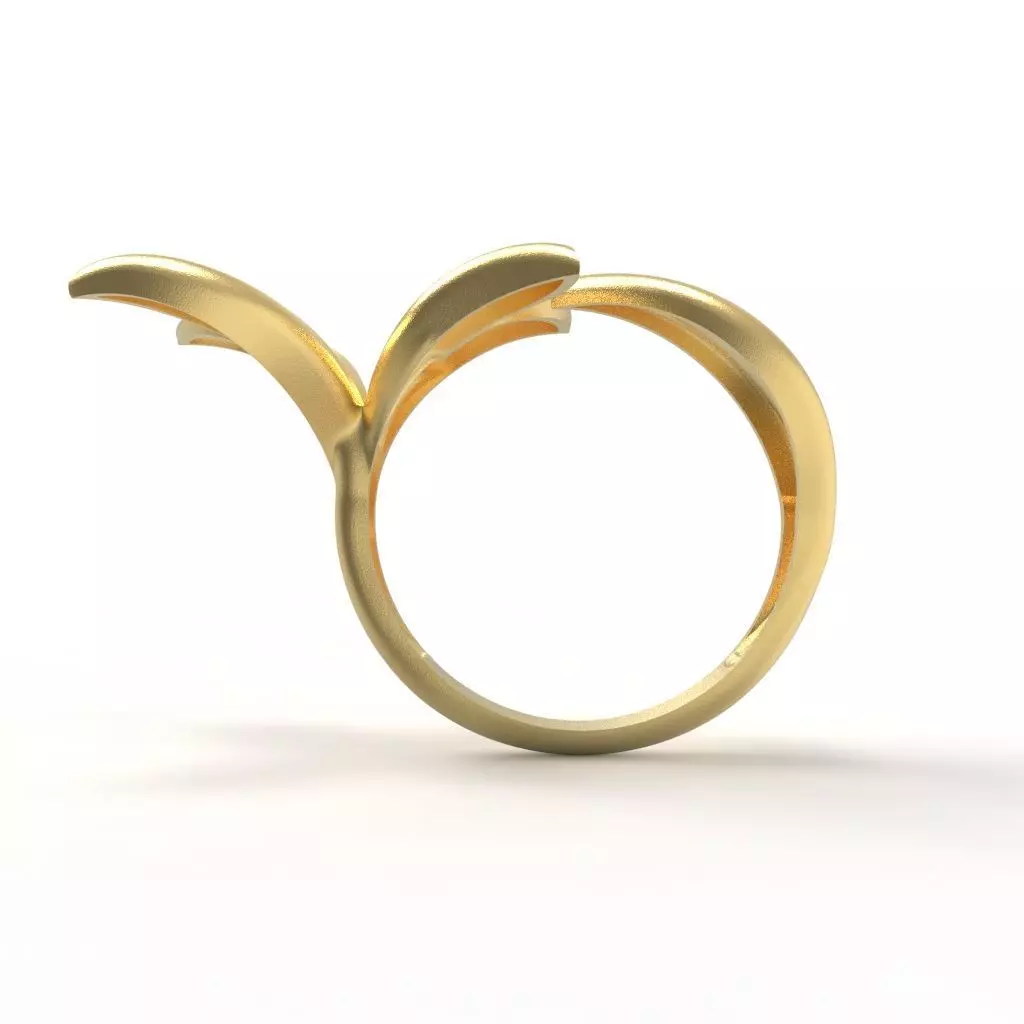 Flower Ring Gold Jewelry Design for 3D printing and Rendering 3D print model_2