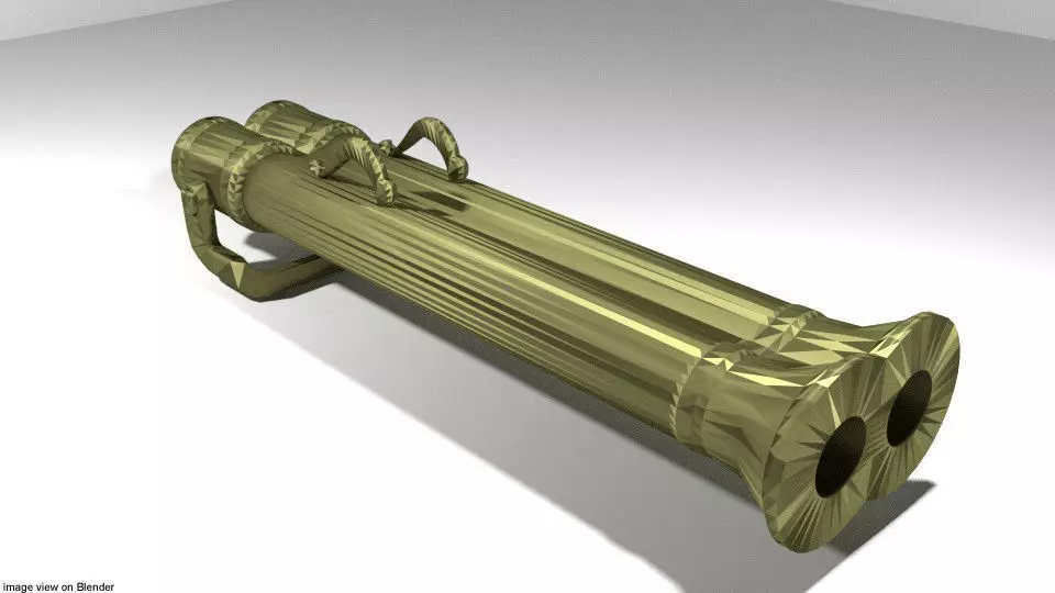 Cannon - Malay Double Barrel aka Belalai Gajah 3D model