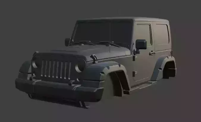 Black jeep body 3D model