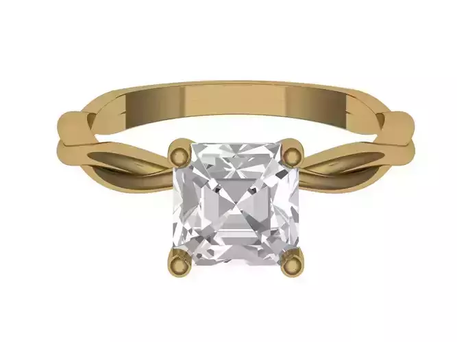 ASSCHER ONE STONE RING
