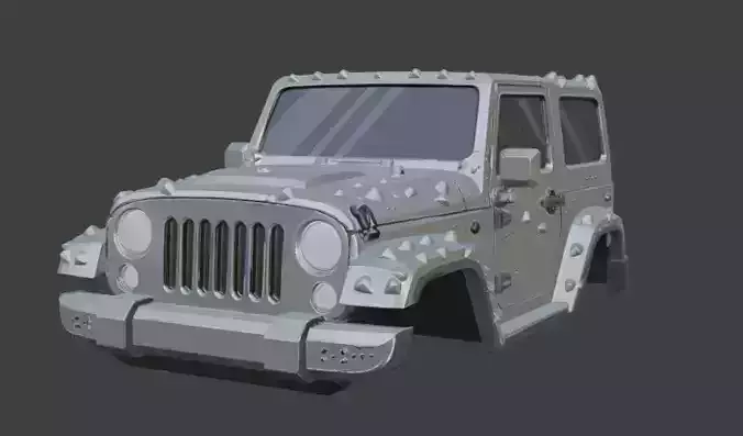 Silver Jeep Body No Tyres