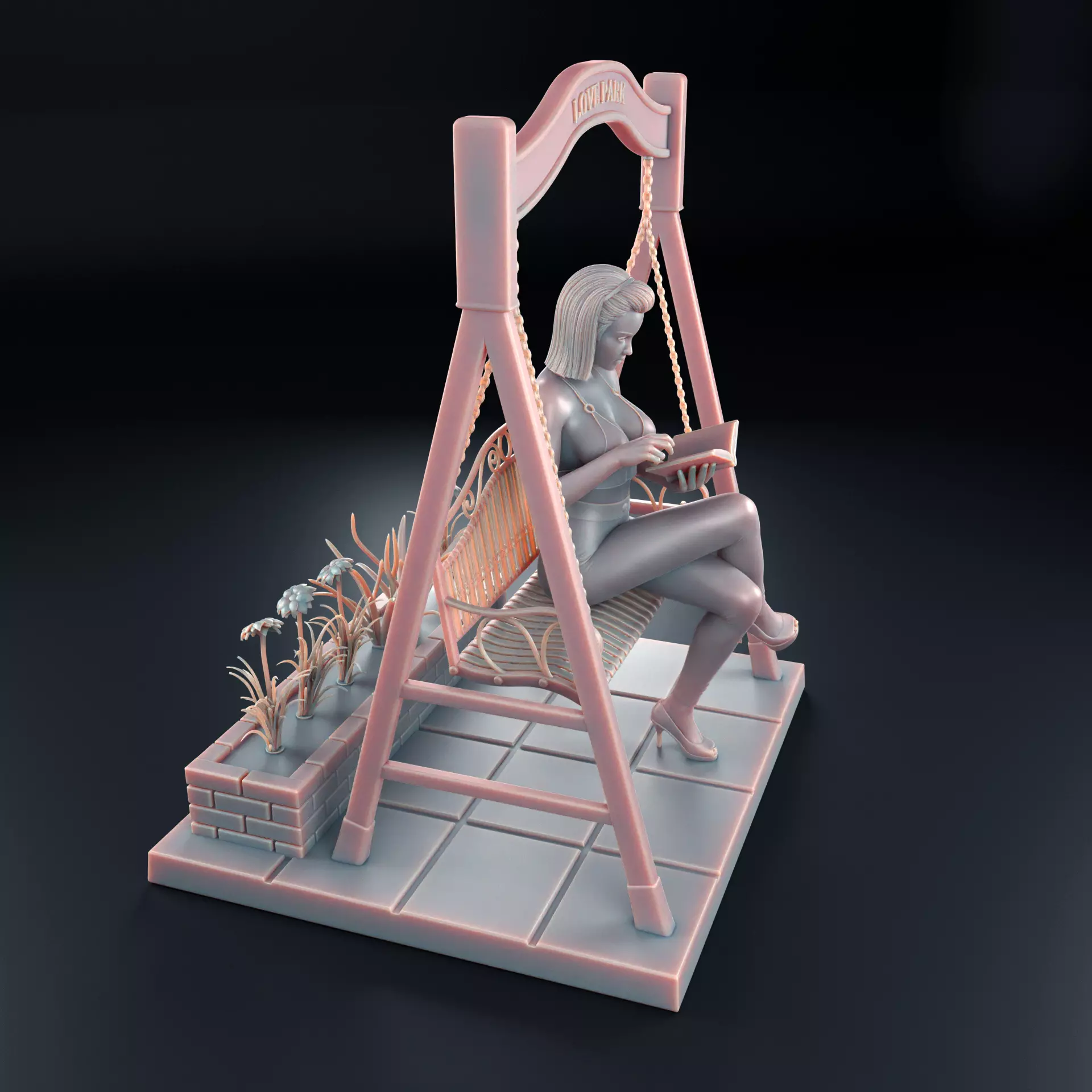 The Love Park Reader The Swing Date Diorama SFW and NSFW 3D print model_14