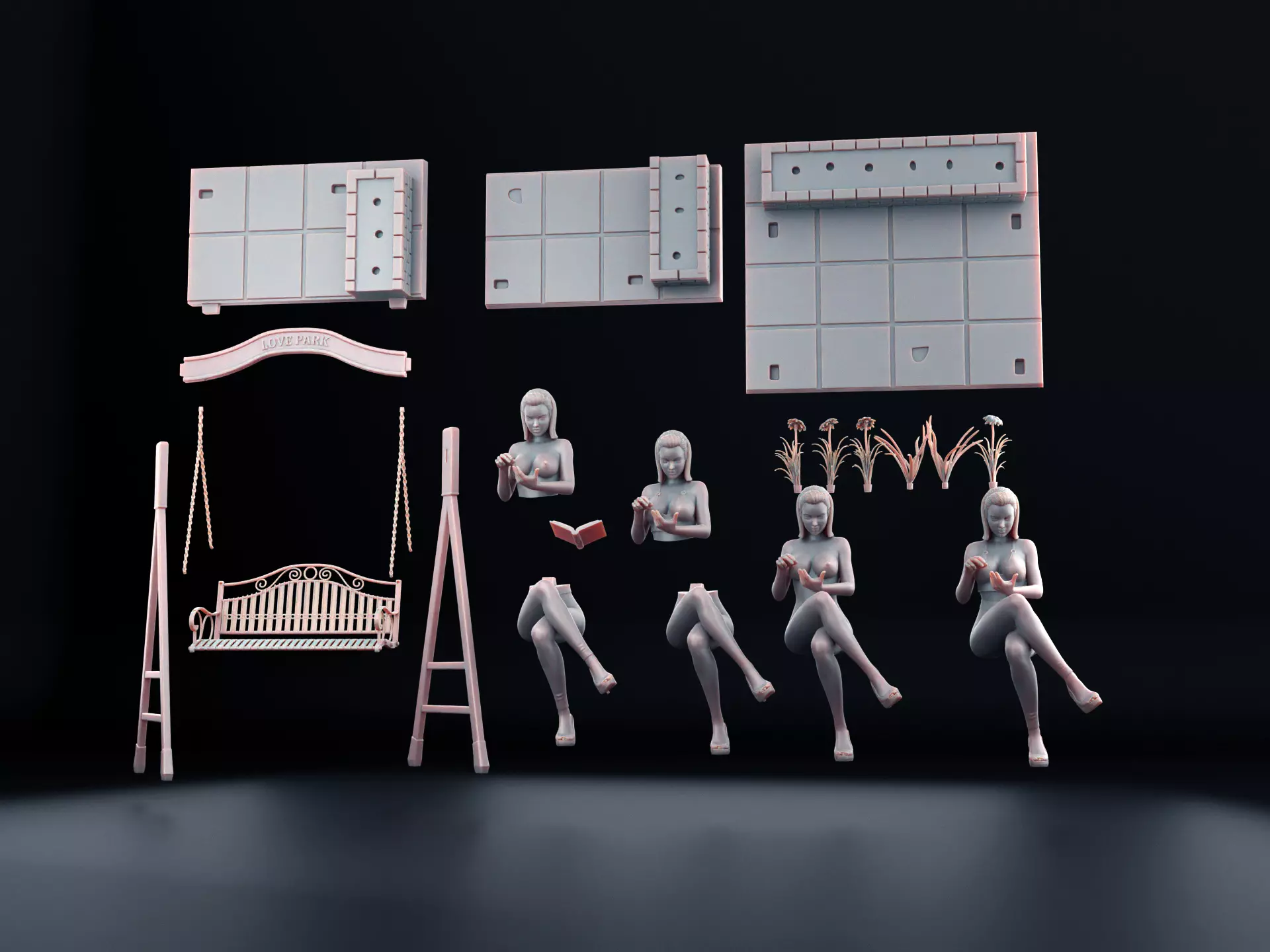 The Love Park Reader The Swing Date Diorama SFW and NSFW 3D print model_9
