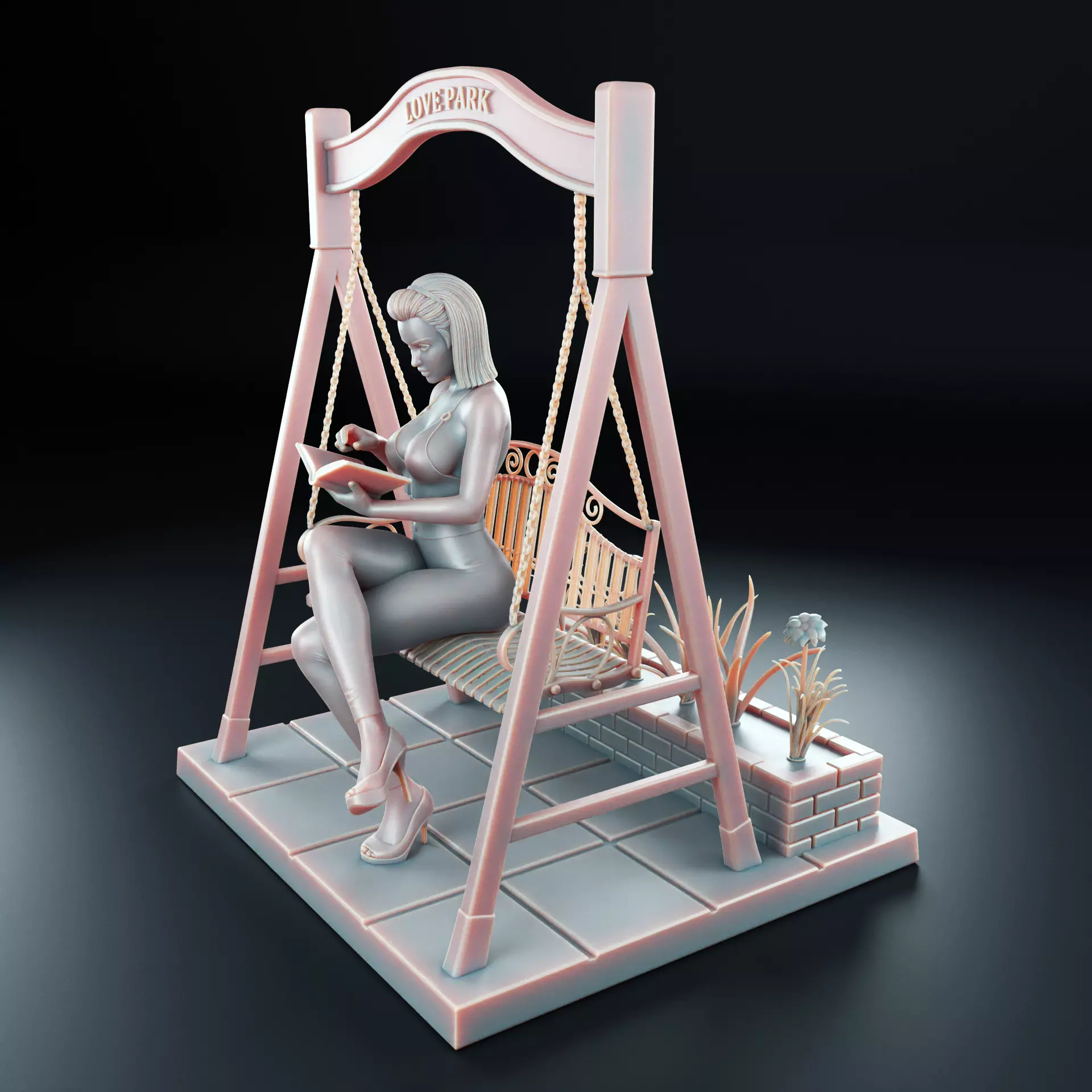 The Love Park Reader The Swing Date Diorama SFW and NSFW 3D print model_12
