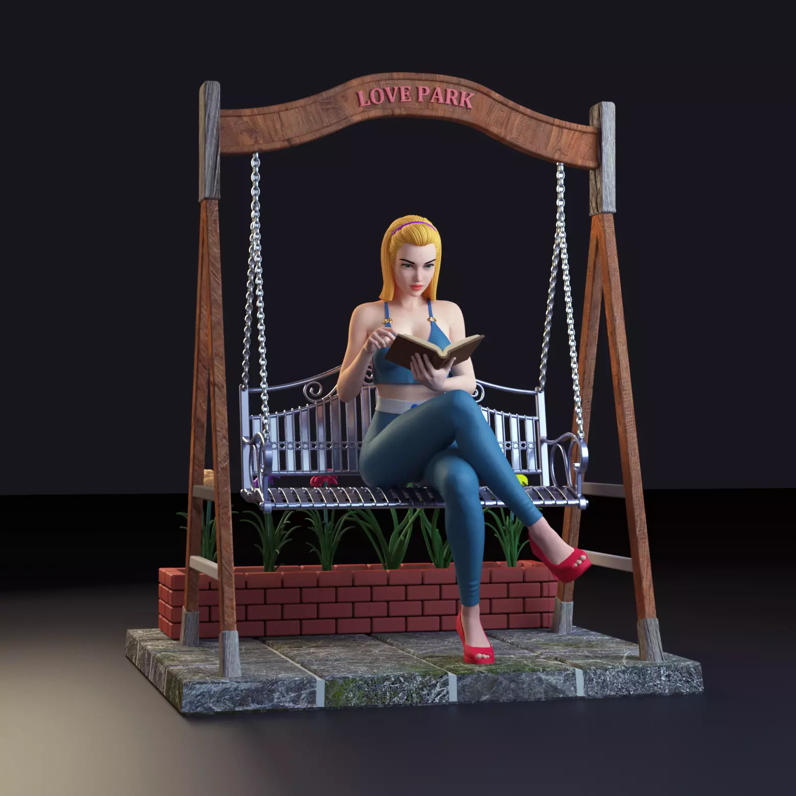 The Love Park Reader The Swing Date Diorama SFW and NSFW 3D print model_0